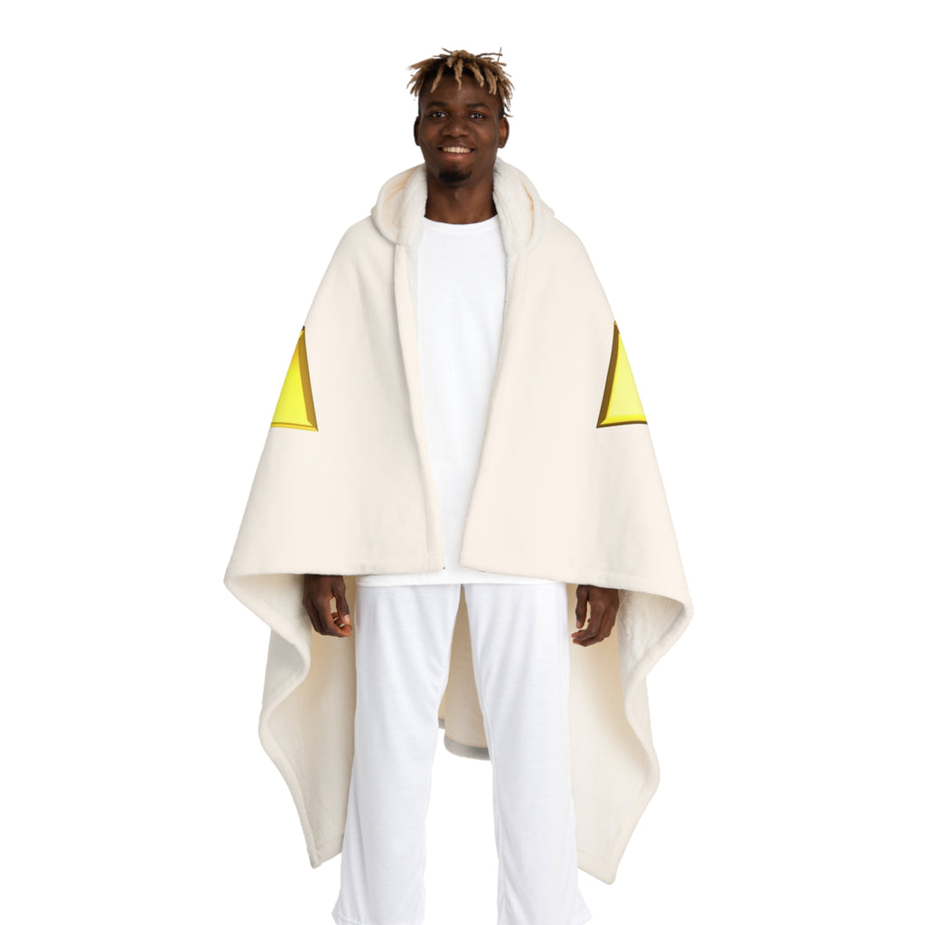 Gold Letter W With Figure Hooded Sherpa Fleece Blanket | Cozy Hooded Throw