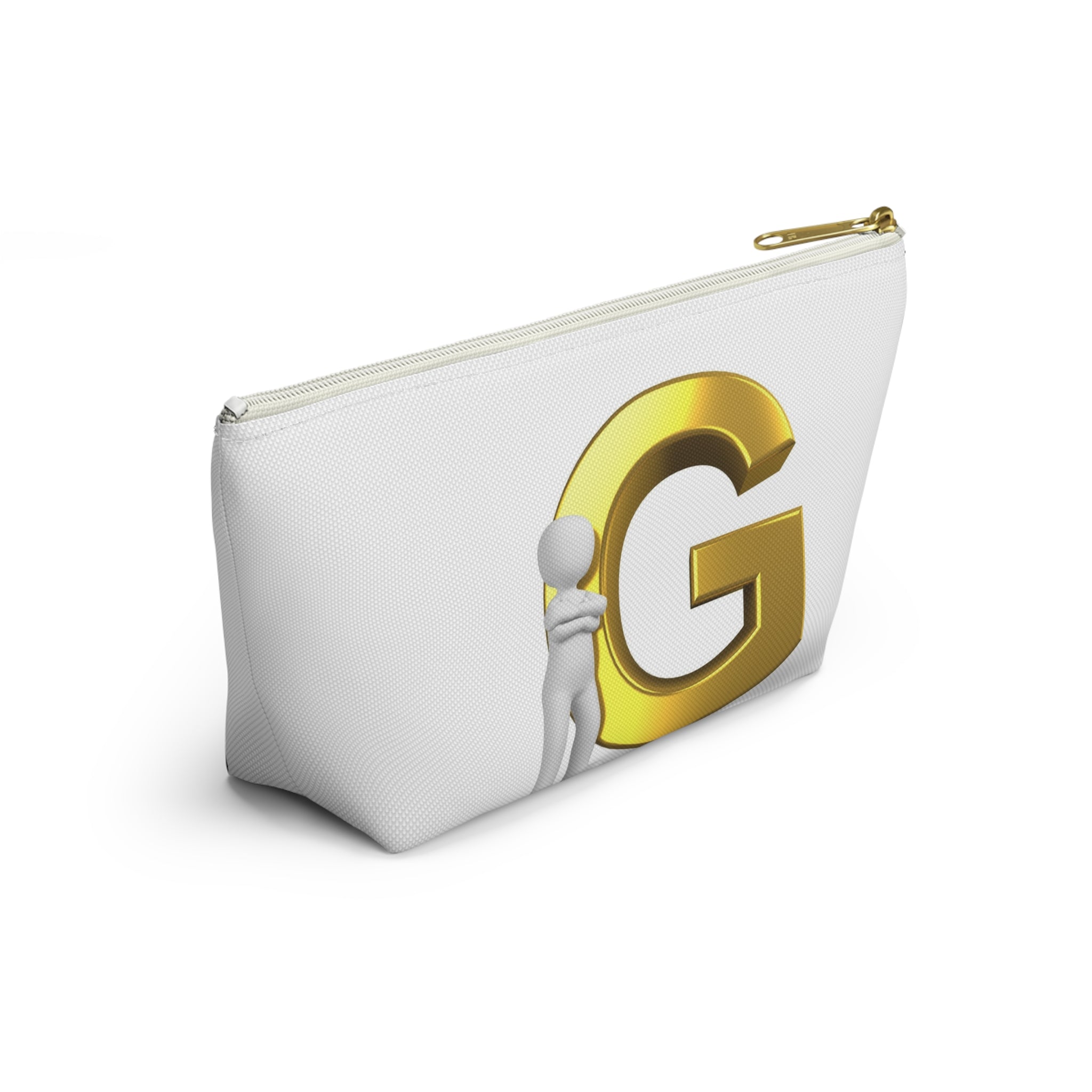 Gold Letter G Monogram Accessory Pouch | Initial Makeup Bag
