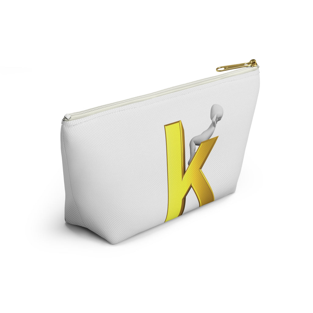 Gold Letter K with Figure Accessory Pouch