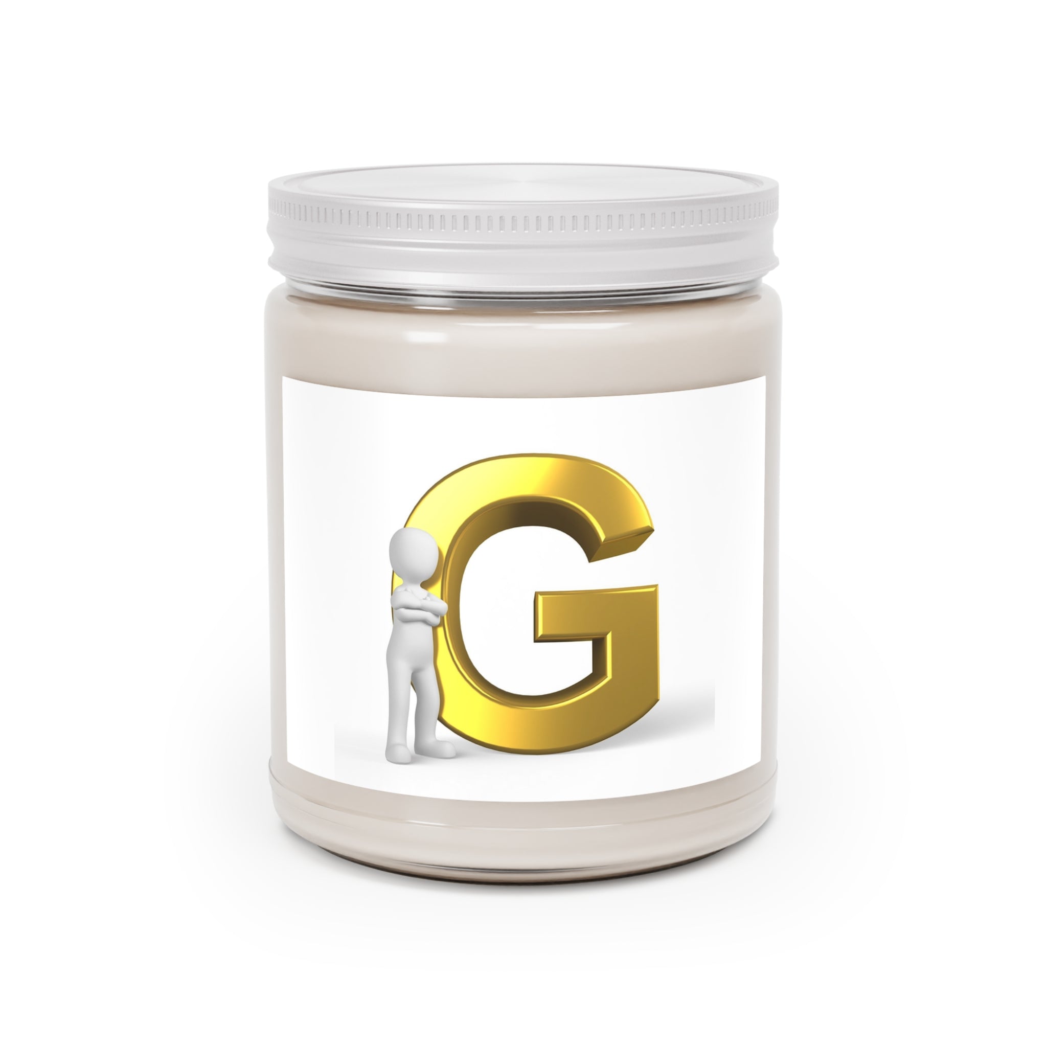 Bougie Monogramme G Doré Pot Soja 9oz | Couvercle Blanc