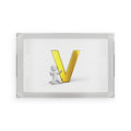 Gold Letter V Acrylic Serving Tray | Monogram Initial Tray