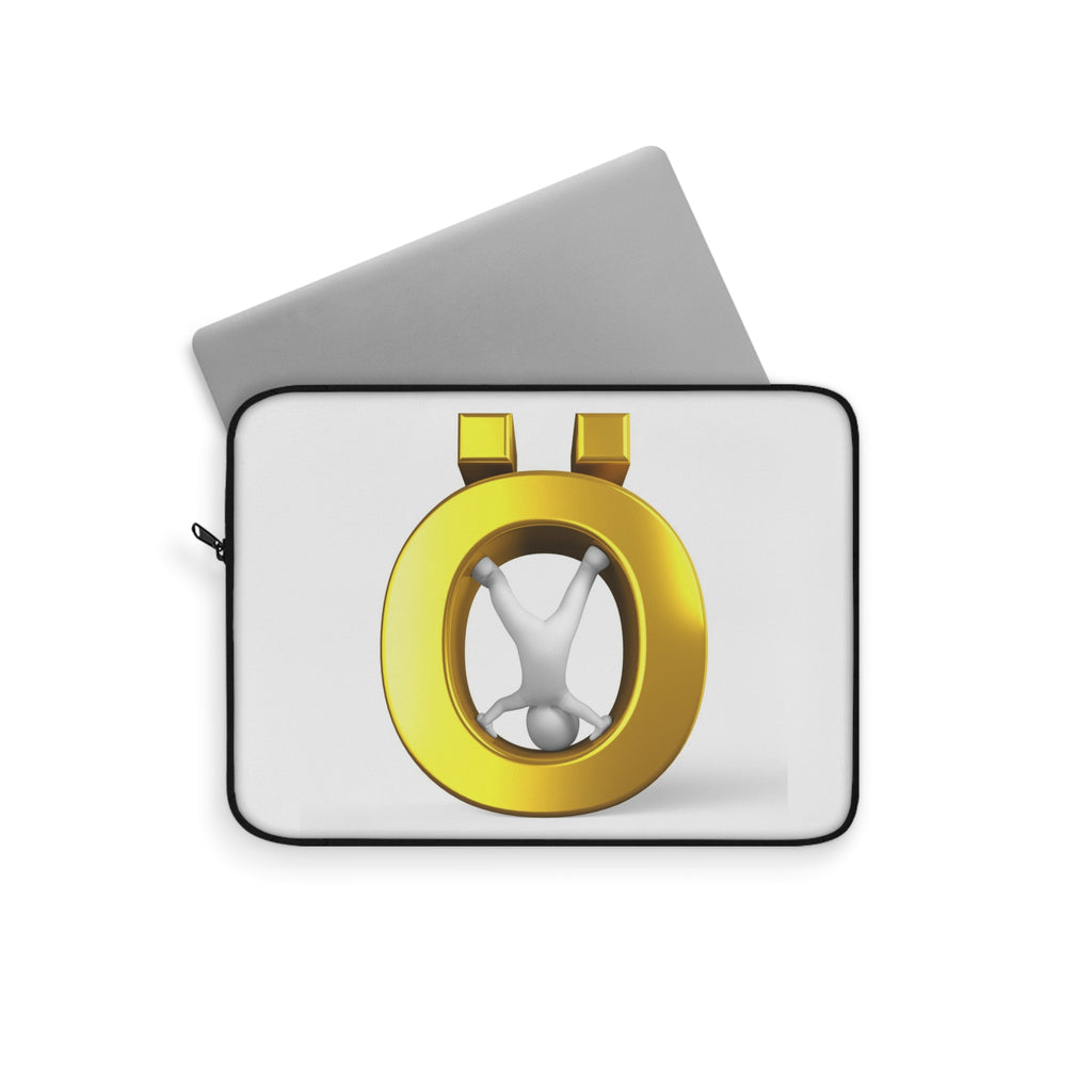 Golden Letter Ö with 3D Figure Laptop Sleeve | Minimal Tech Accessory