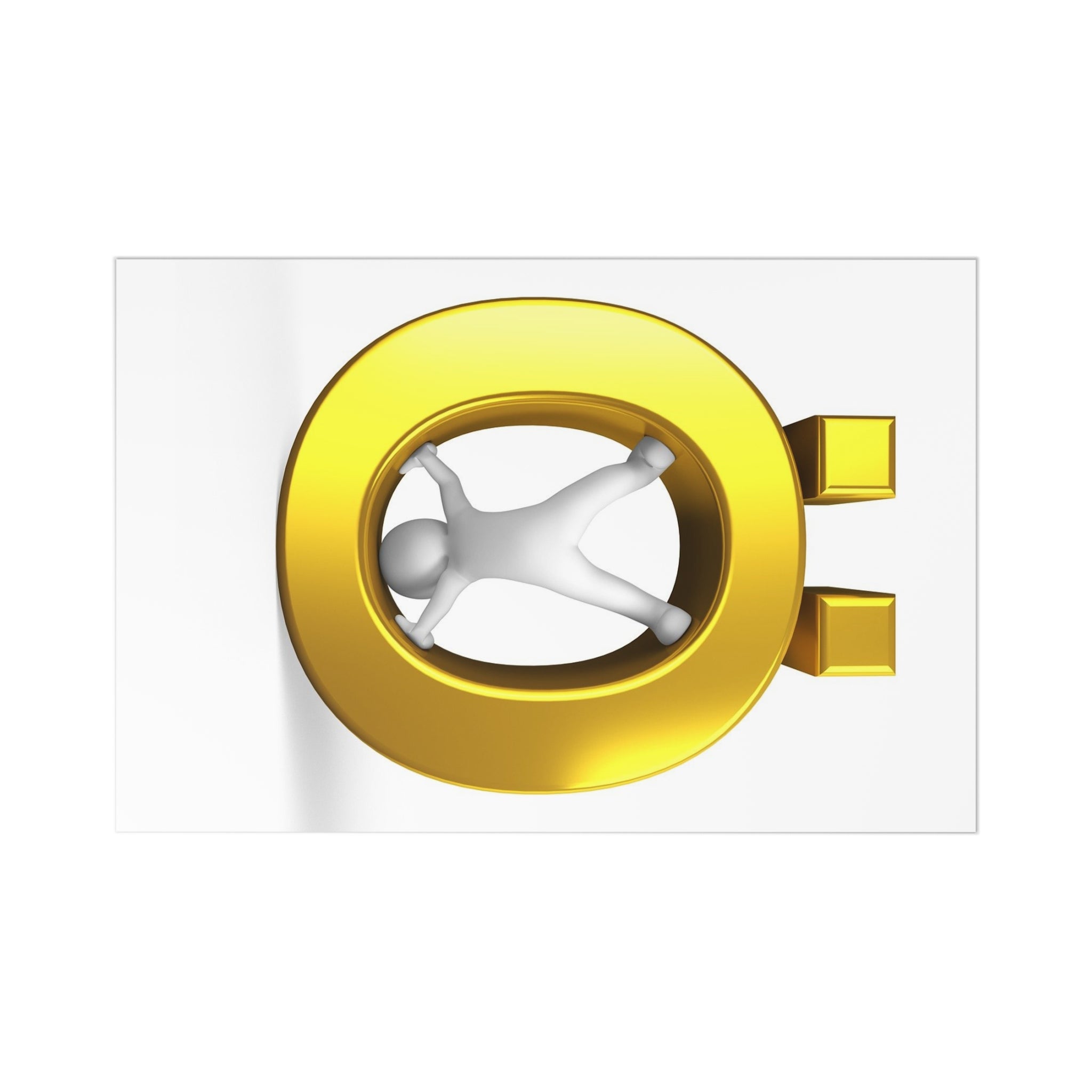 Gold Letter Ö with 3D Figure Postcards | 7 Pack