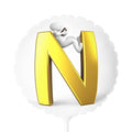 Gold Letter N Balloon Round 11" | Letter N Mylar Balloon