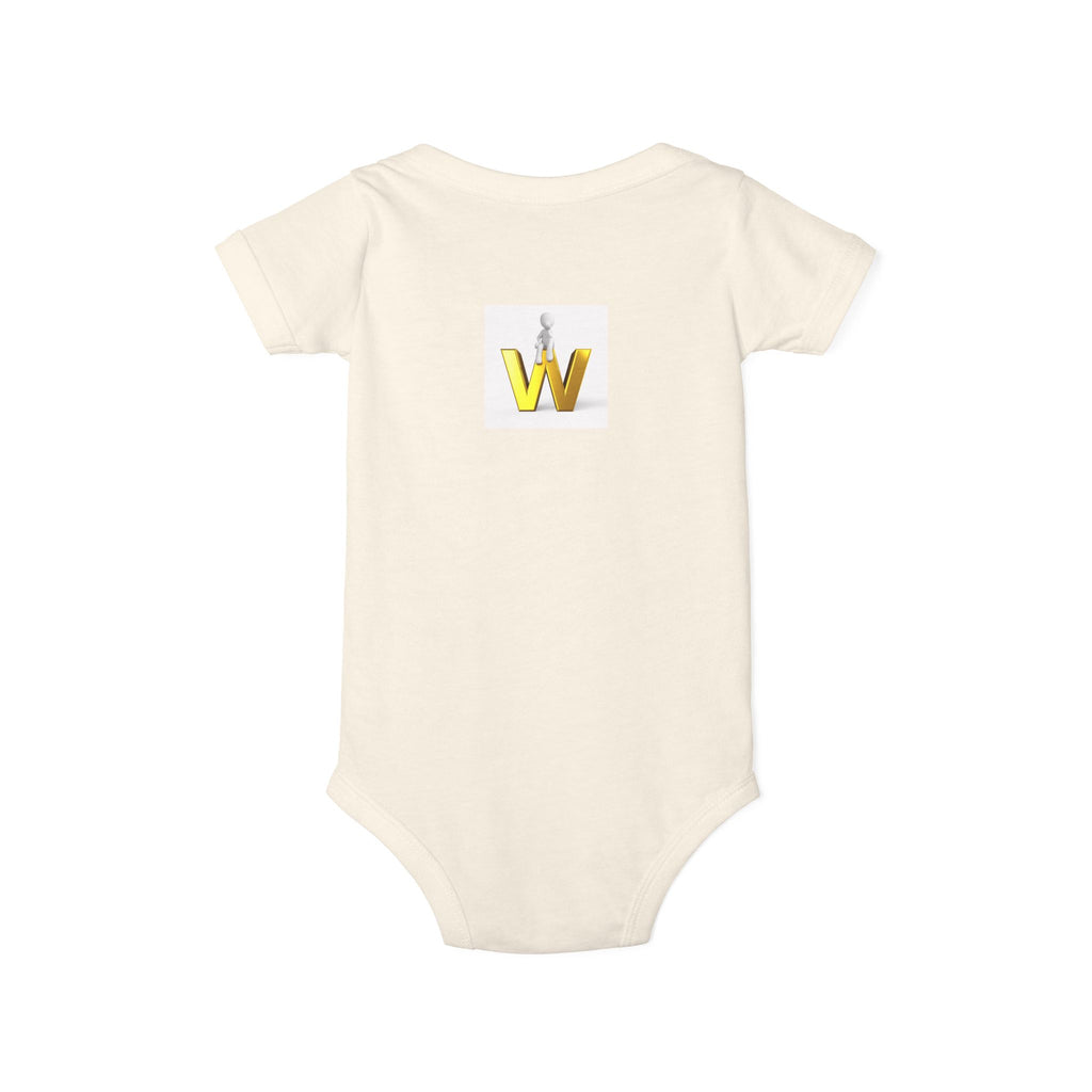 Gold Letter W Infant Onesie | Baby Monogram Initial