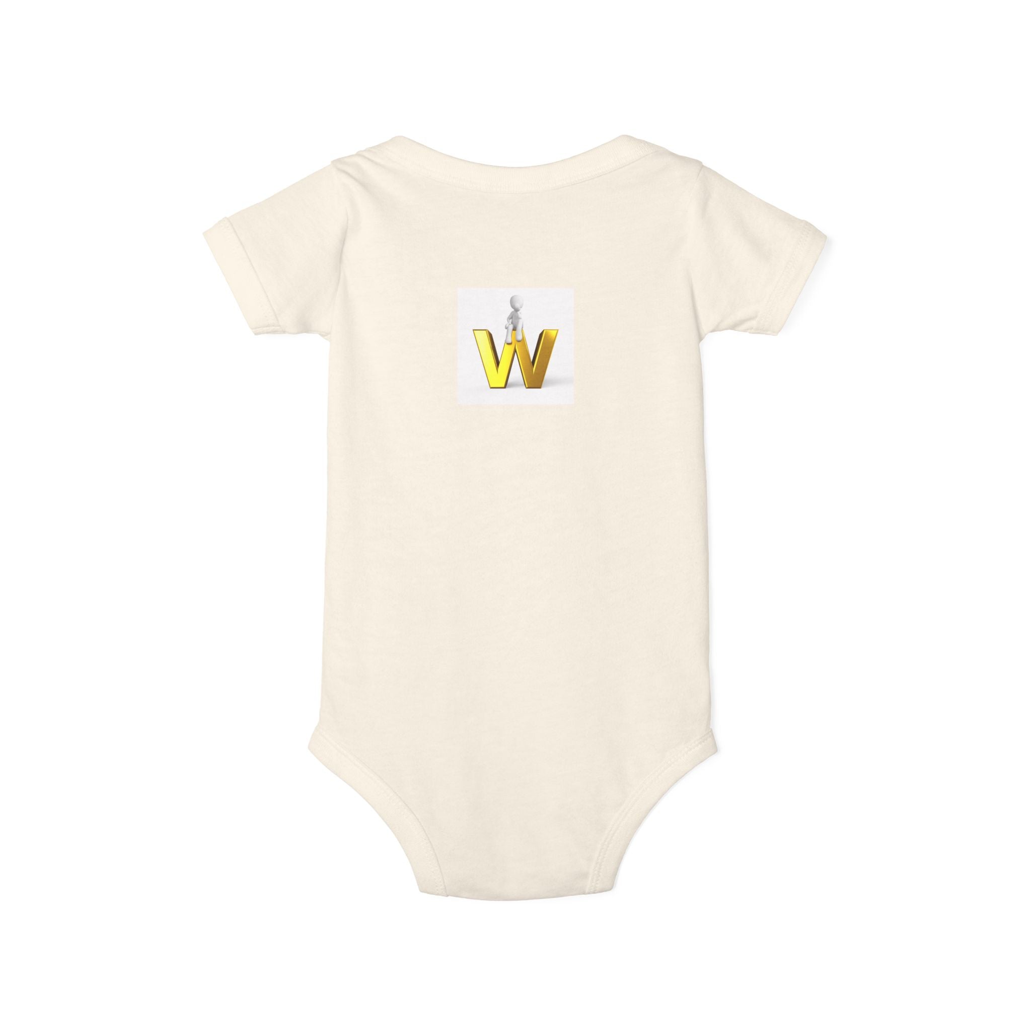Gold Letter W Infant Onesie | Baby Monogram Initial