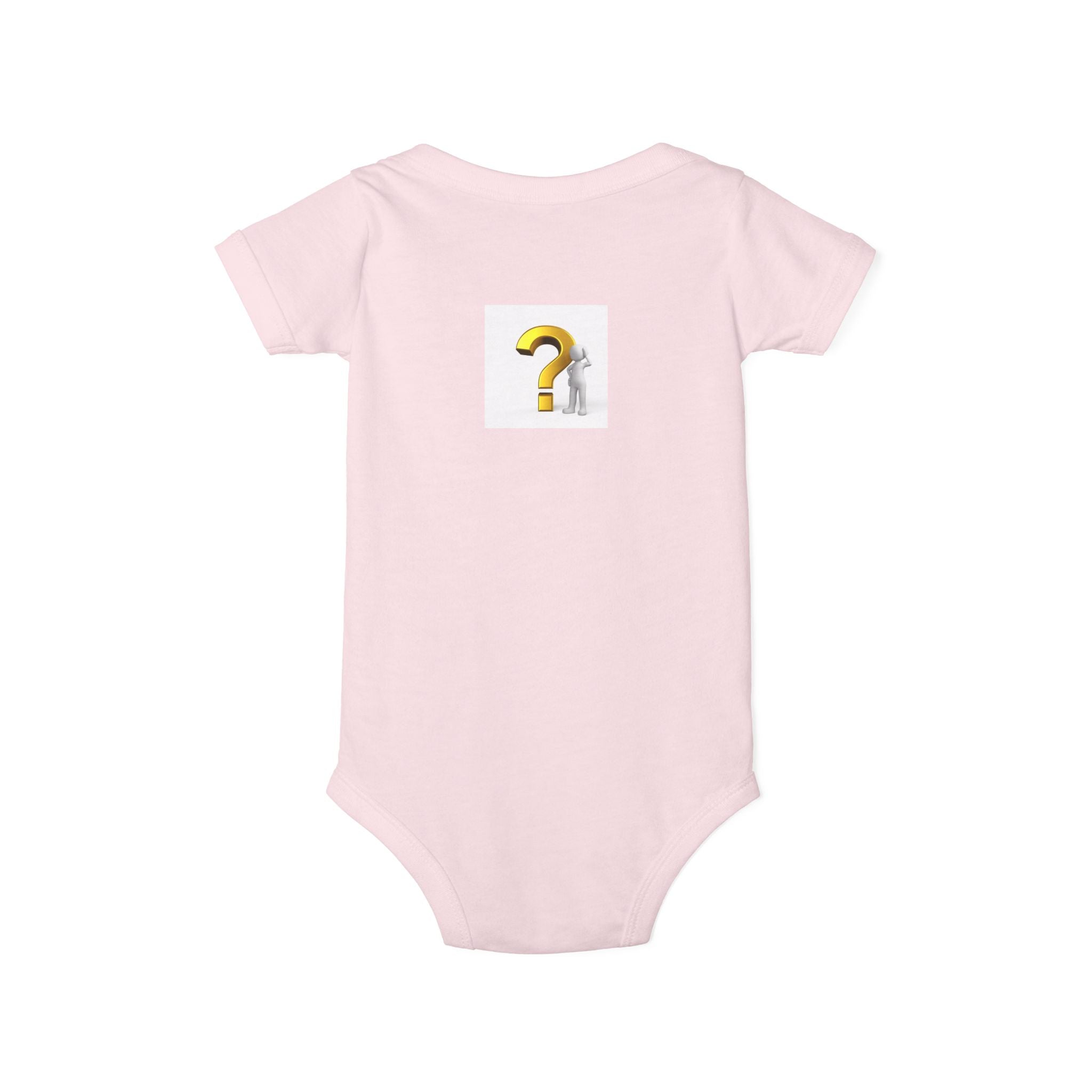 Gold Question Mark Design Infant Onesie | Curious Baby Bodysuit