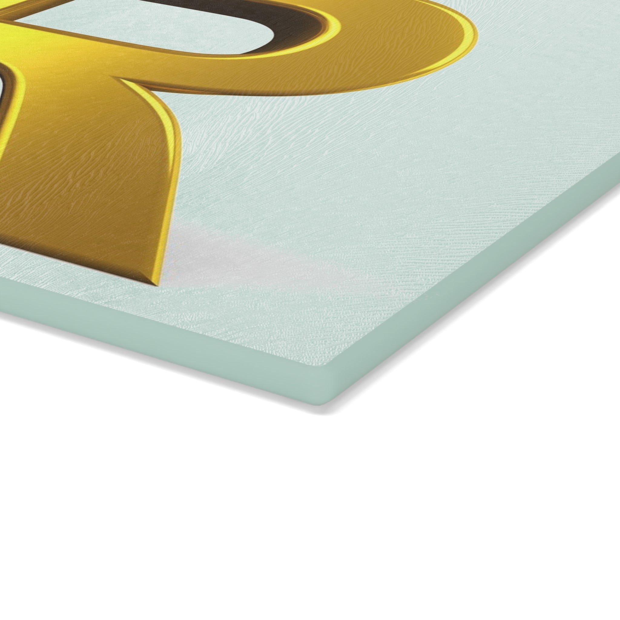Gold Letter R with 3D Figure Glass Cutting Board | Monogram Initial R
