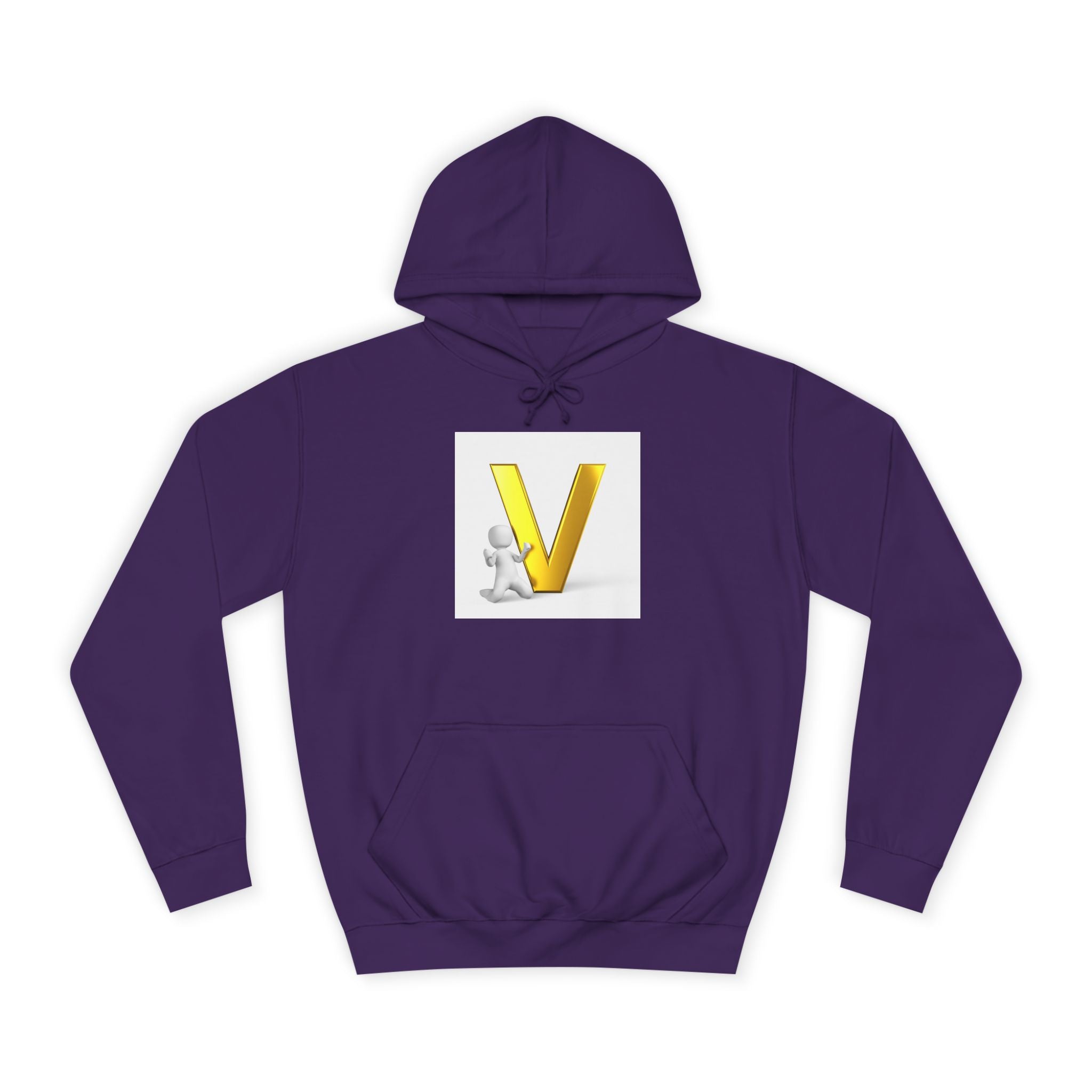 Sweat à capuche lettre V 3D dorée | Sweat-shirt initial V, monogramme lettre