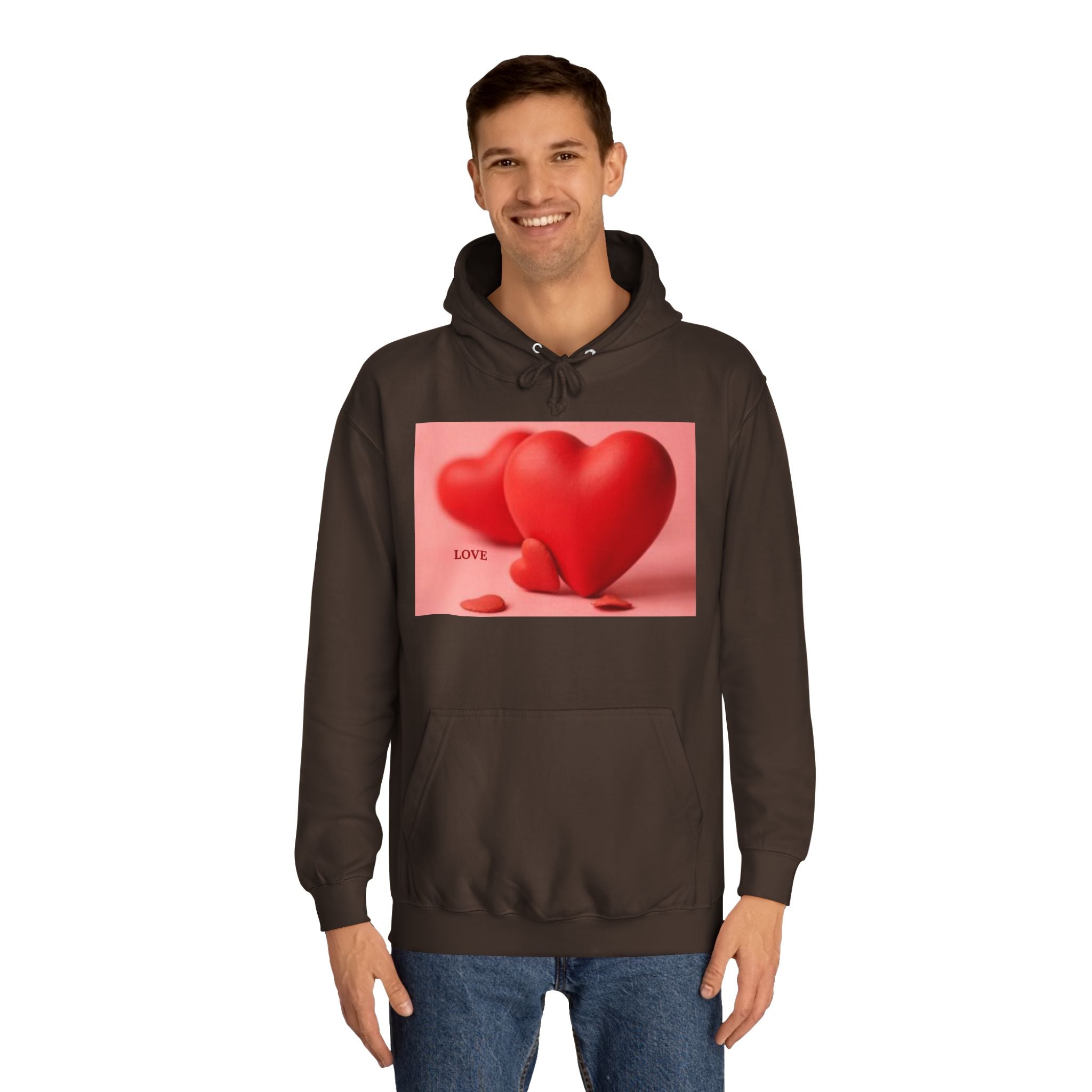 Cute 3D Heart Illustration Hoodie | Love Graphic Pullover