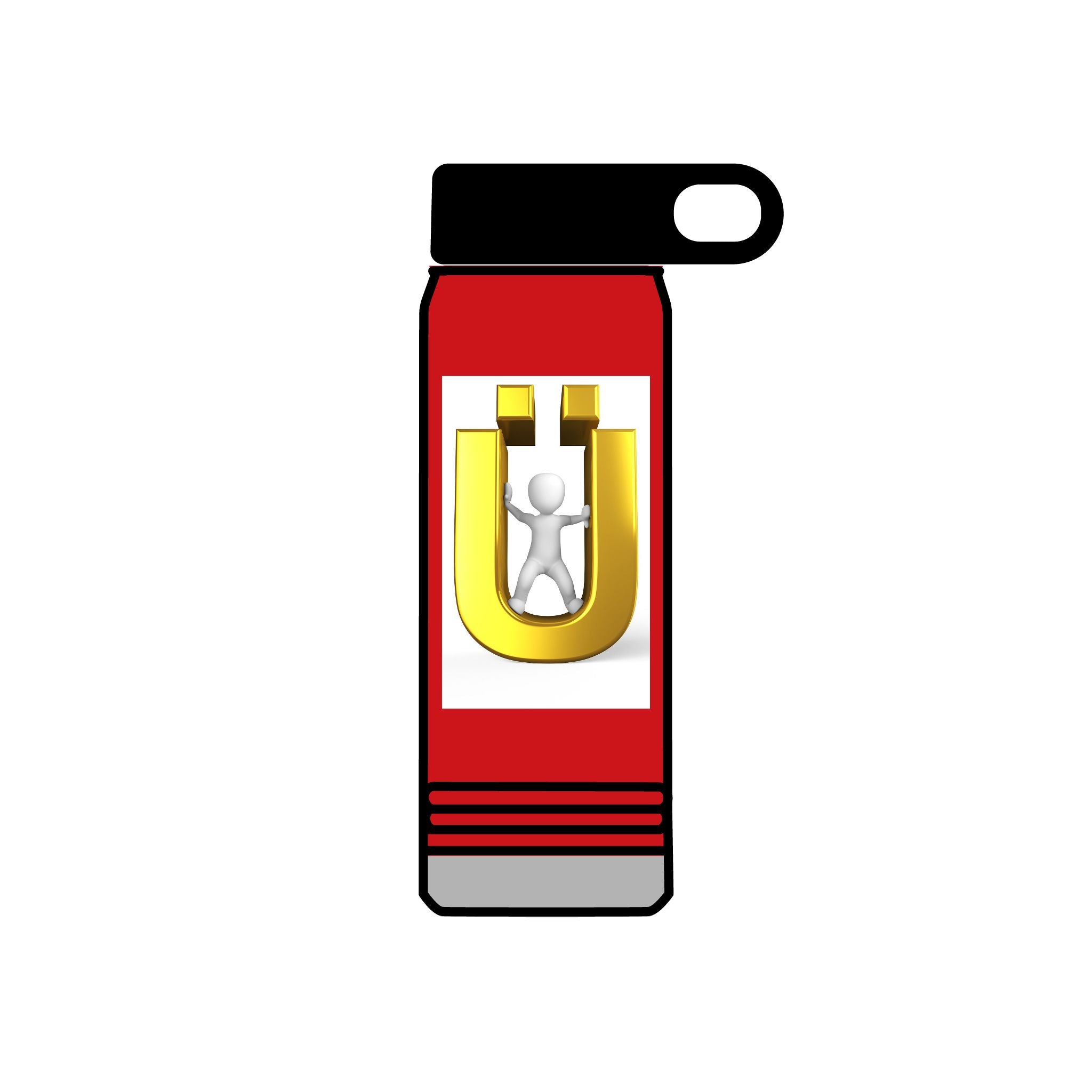 3D Gold Ü with Figure Water Bottle | 20oz