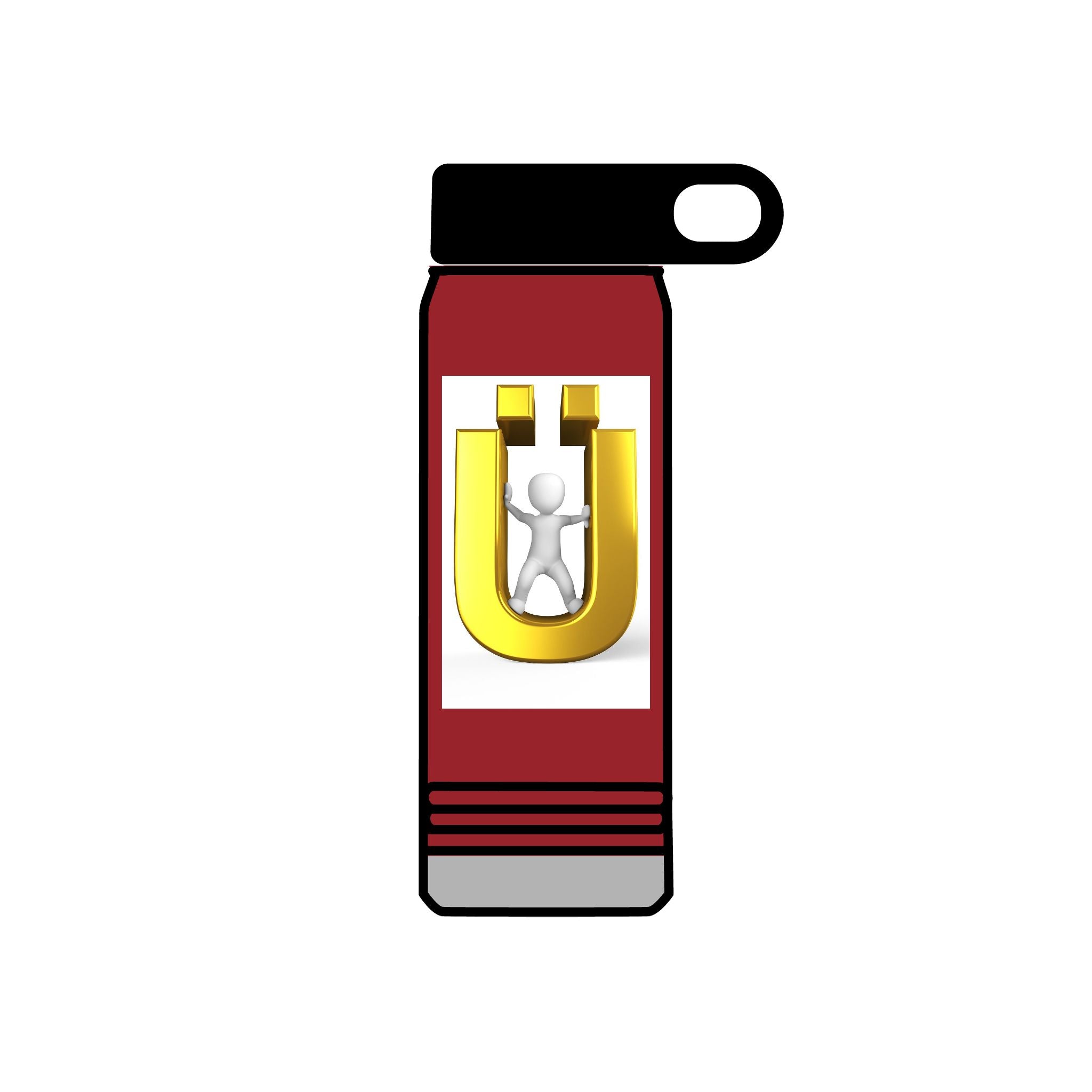 3D Gold Ü with Figure Water Bottle | 20oz