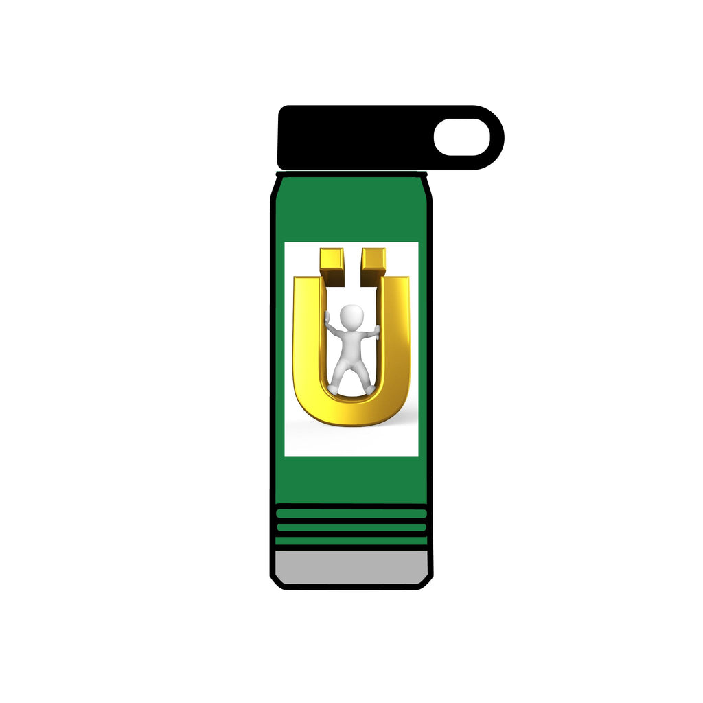 3D Gold Ü with Figure Water Bottle | 20oz