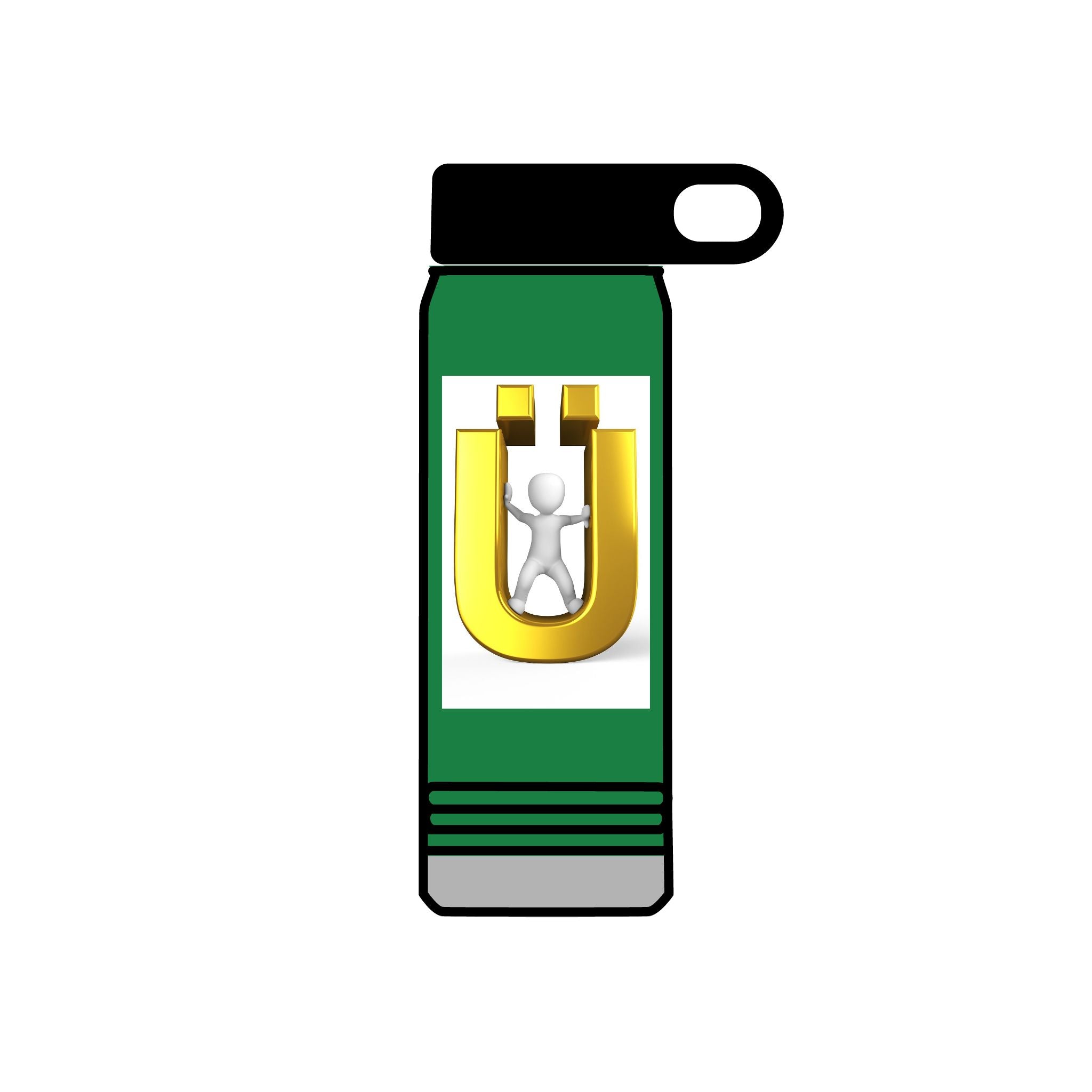 3D Gold Ü with Figure Water Bottle | 20oz