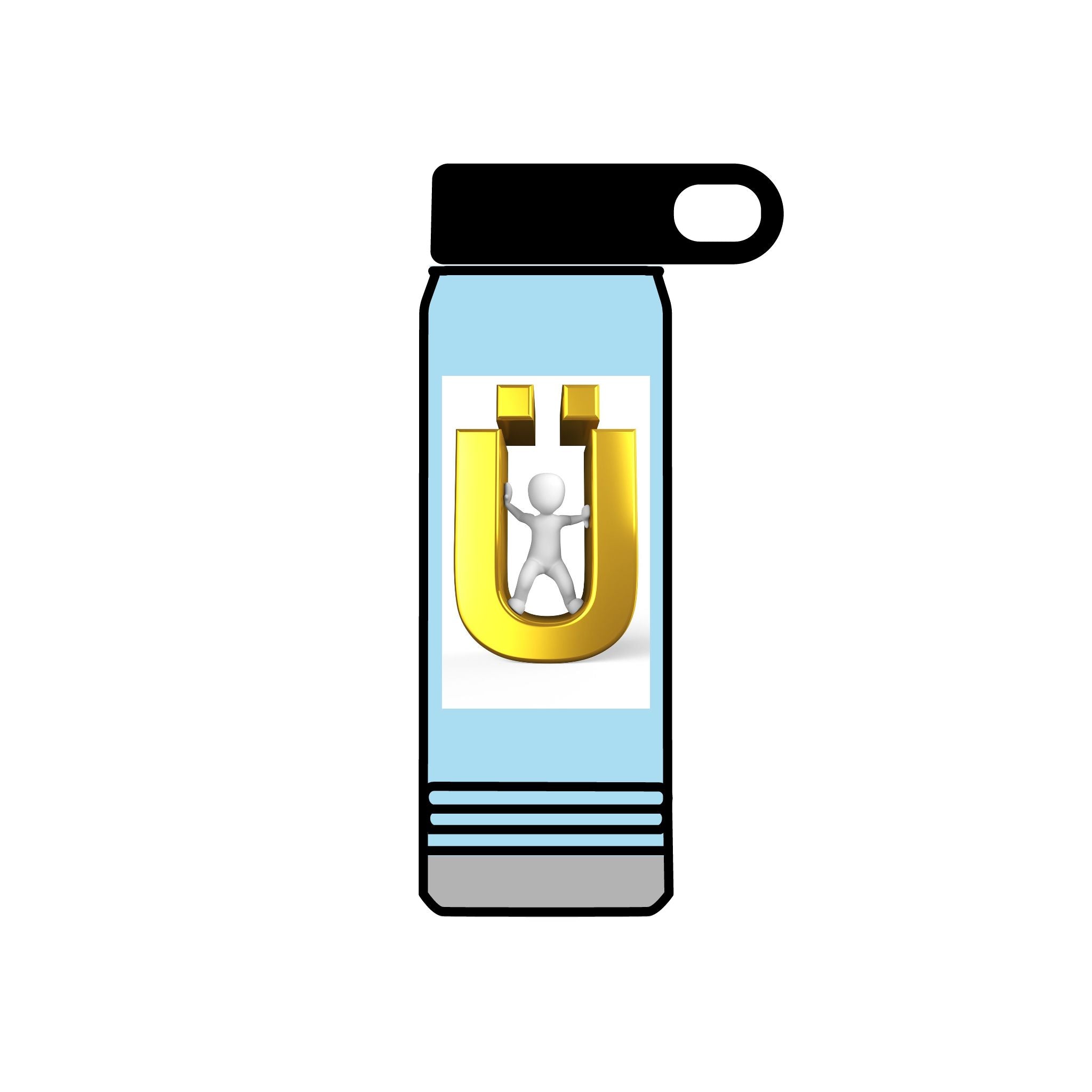 3D Gold Ü with Figure Water Bottle | 20oz