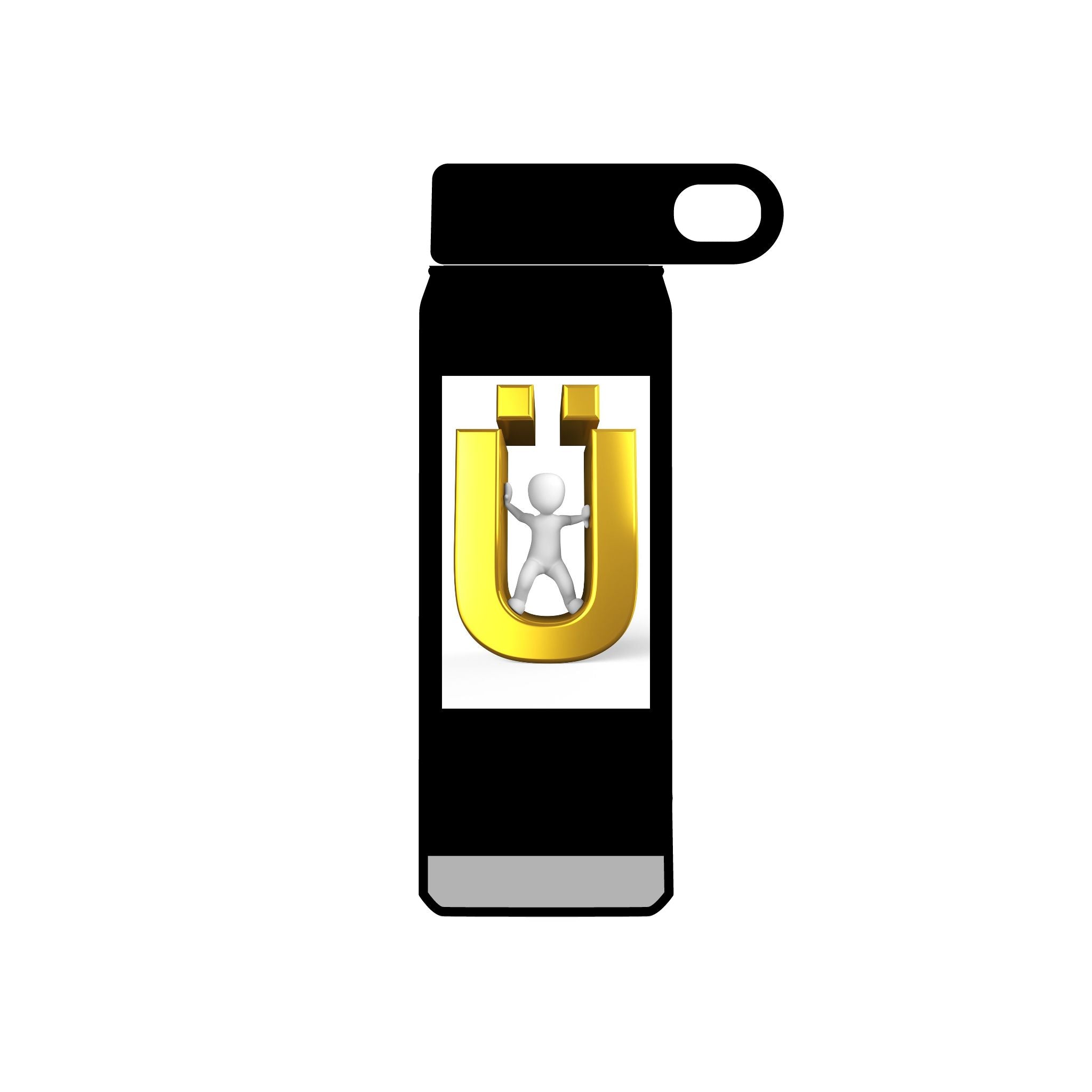3D Gold Ü with Figure Water Bottle | 20oz