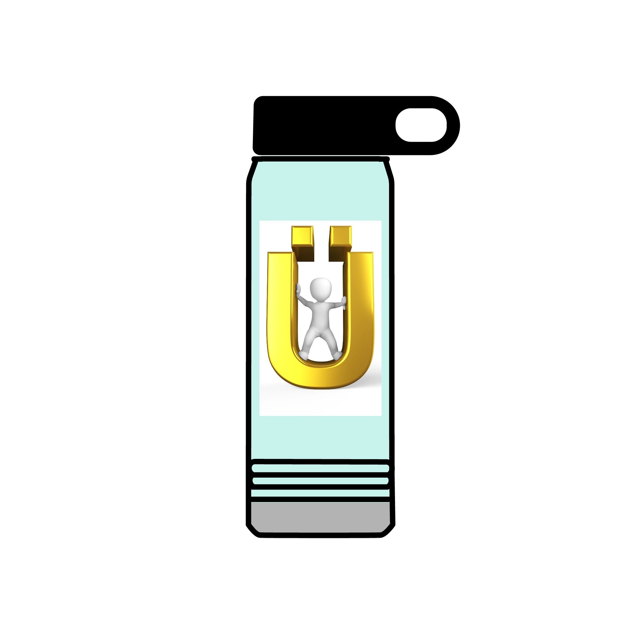 3D Gold Ü with Figure Water Bottle | 20oz
