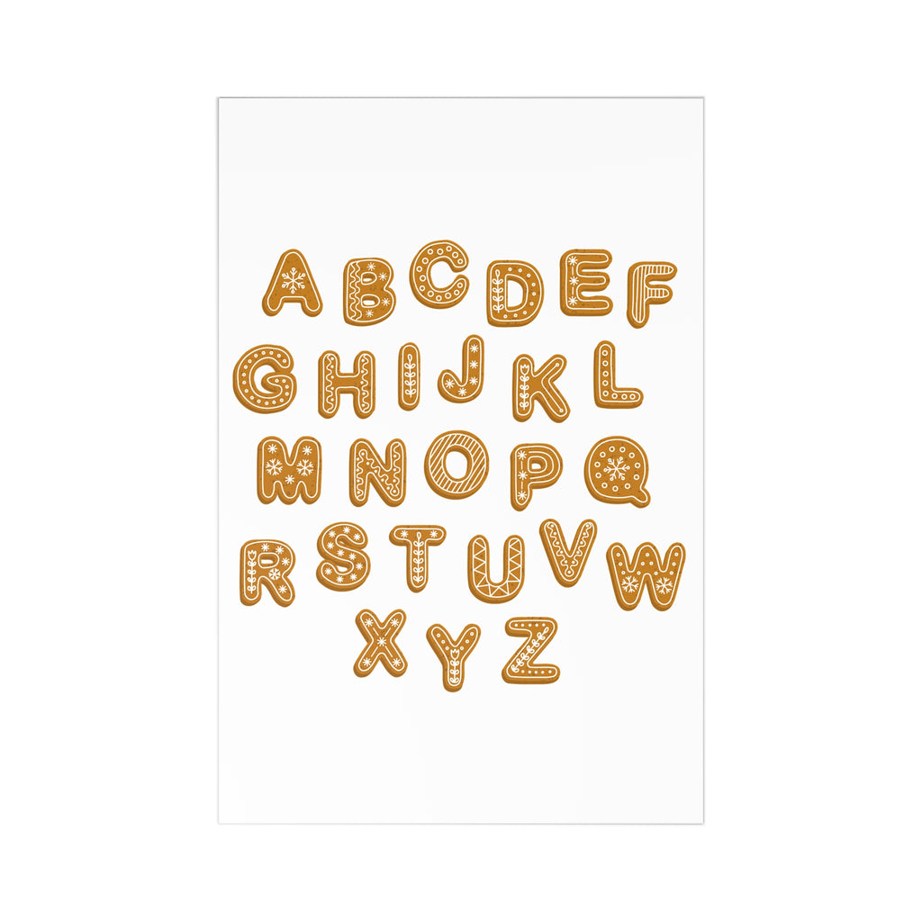 Gingerbread Alphabet Postcards | Holiday Cookie Letter Prints