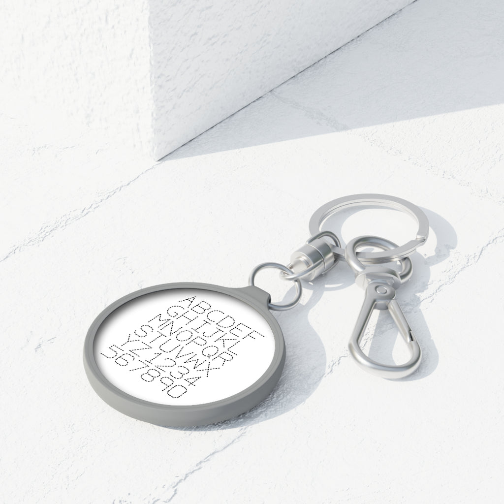 Dot Stitch Alphabet Keyring Tag | Metal Alphabet Keychain