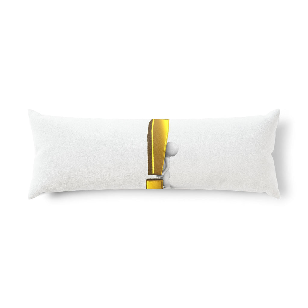 Exclamation Point Character Body Pillow | Minimal Yellow Icon