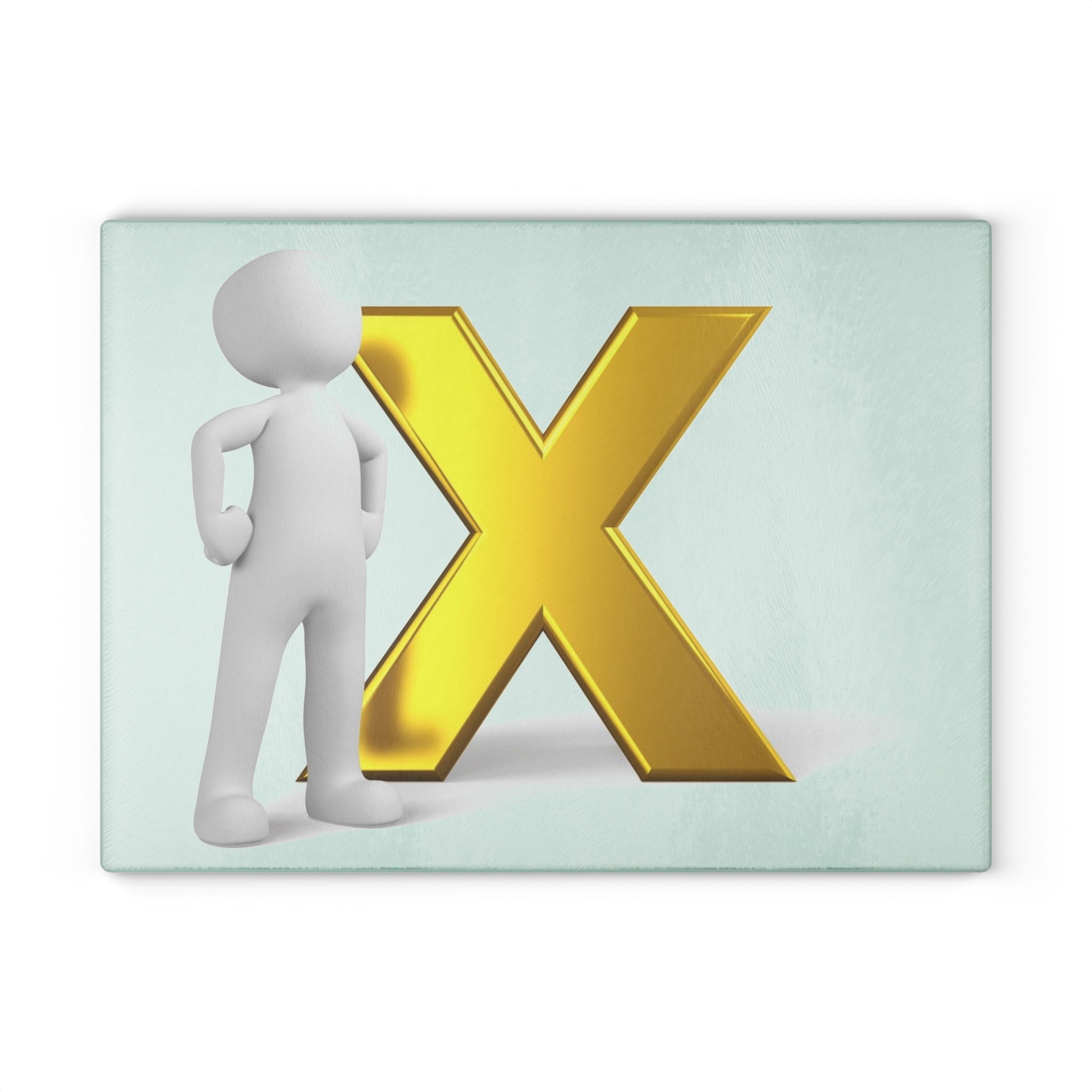 Gold X with 3D Figure Glass Cutting Board