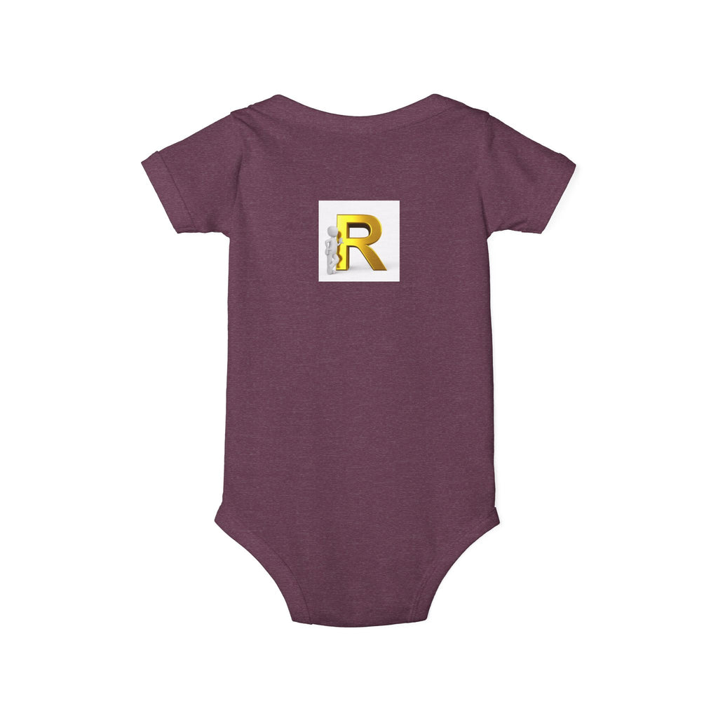 Gold Letter R Monogram Infant Onesie | Baby Bodysuit