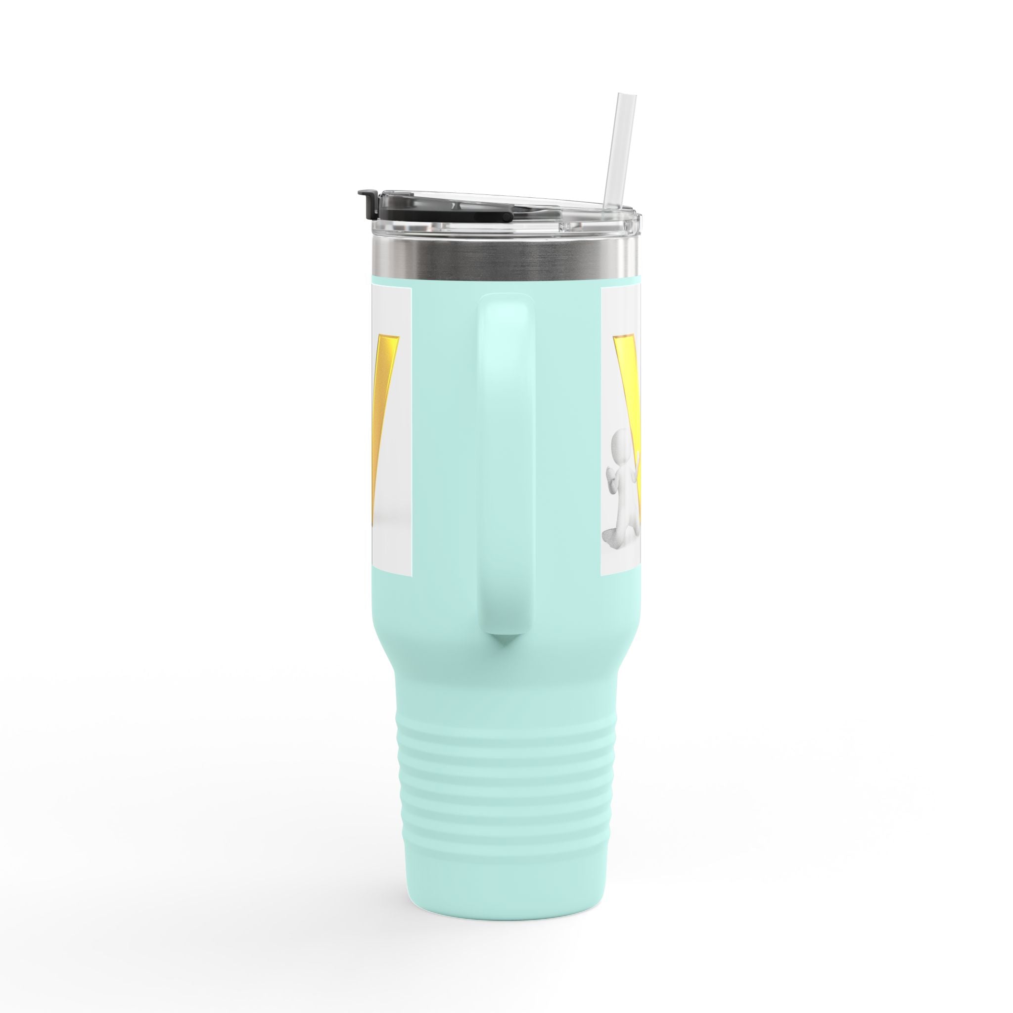 3D Letter V Design Travel Mug | 40oz Insulated Tumbler