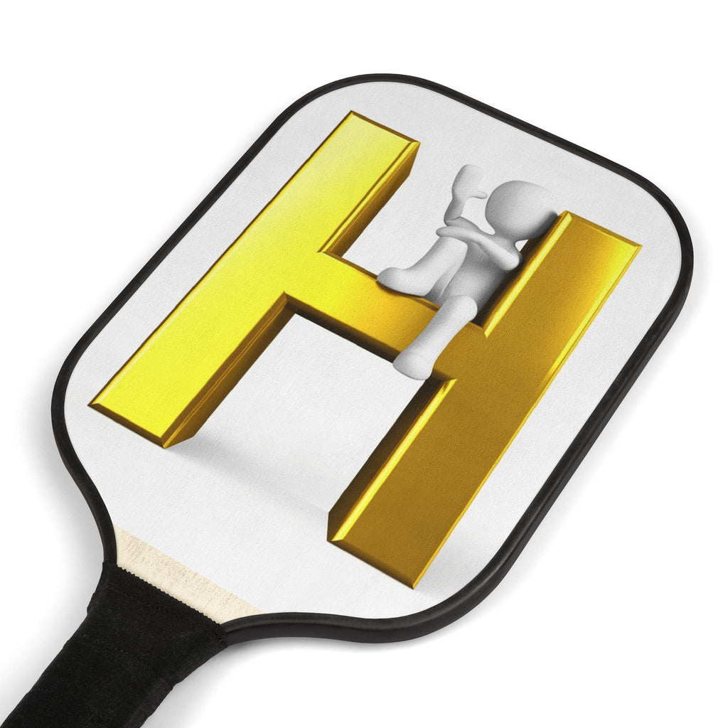 Gold Letter H Pickleball Paddle Set | Pickleball Kit, Matching Balls