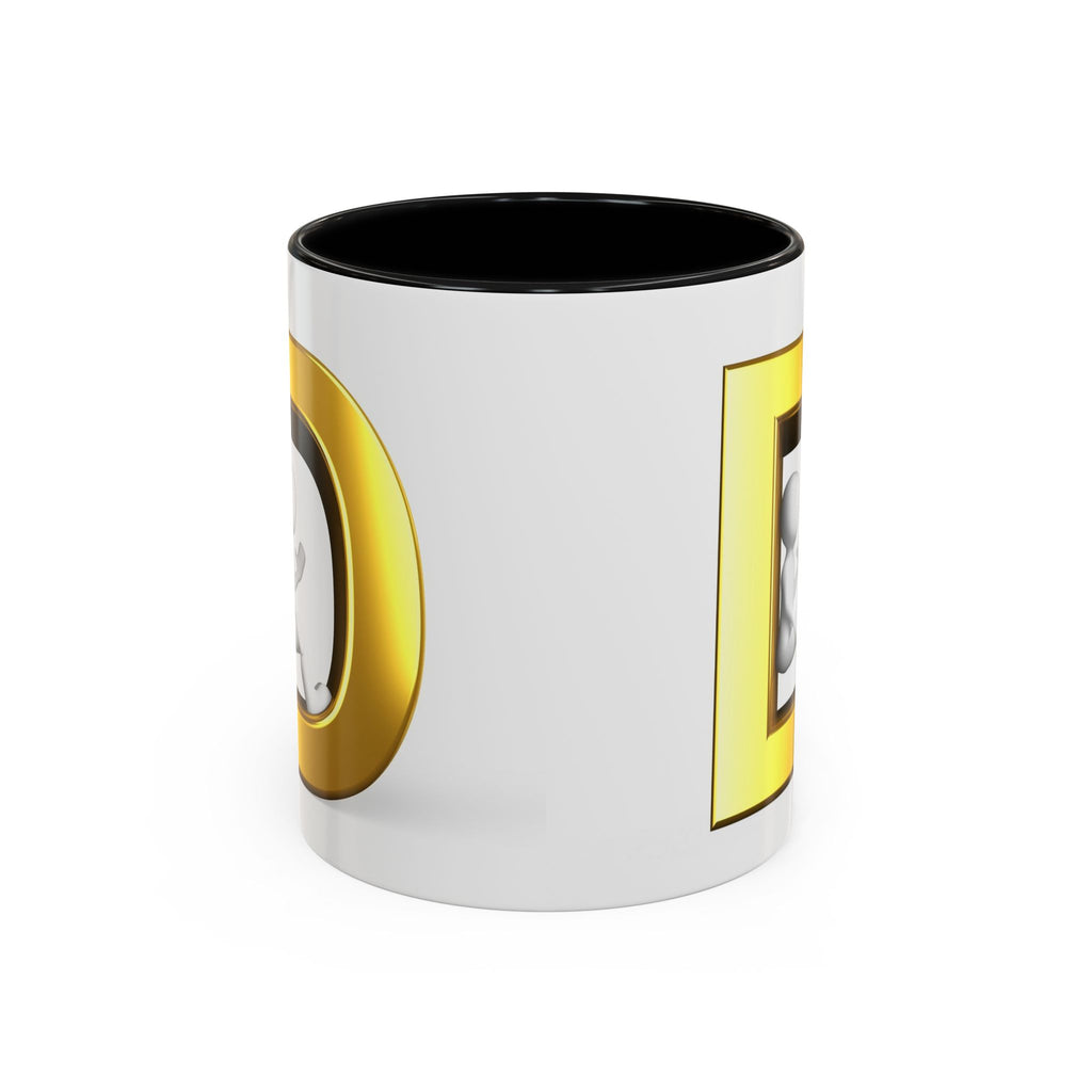 Goldbuchstabe D Monogramm-Tasse | Akzent-Kaffeetasse