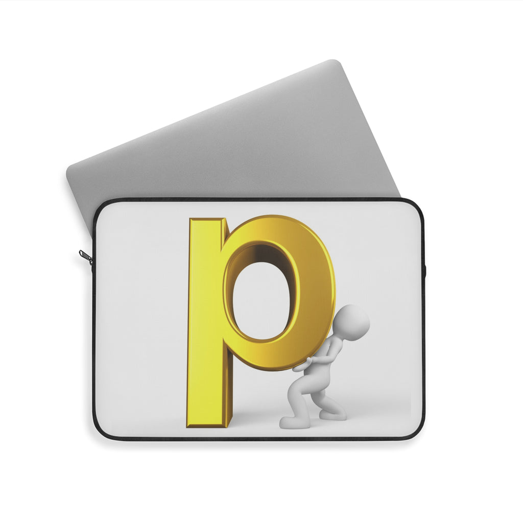 Gold Letter P Graphic Laptop Sleeve | Initial Monogram