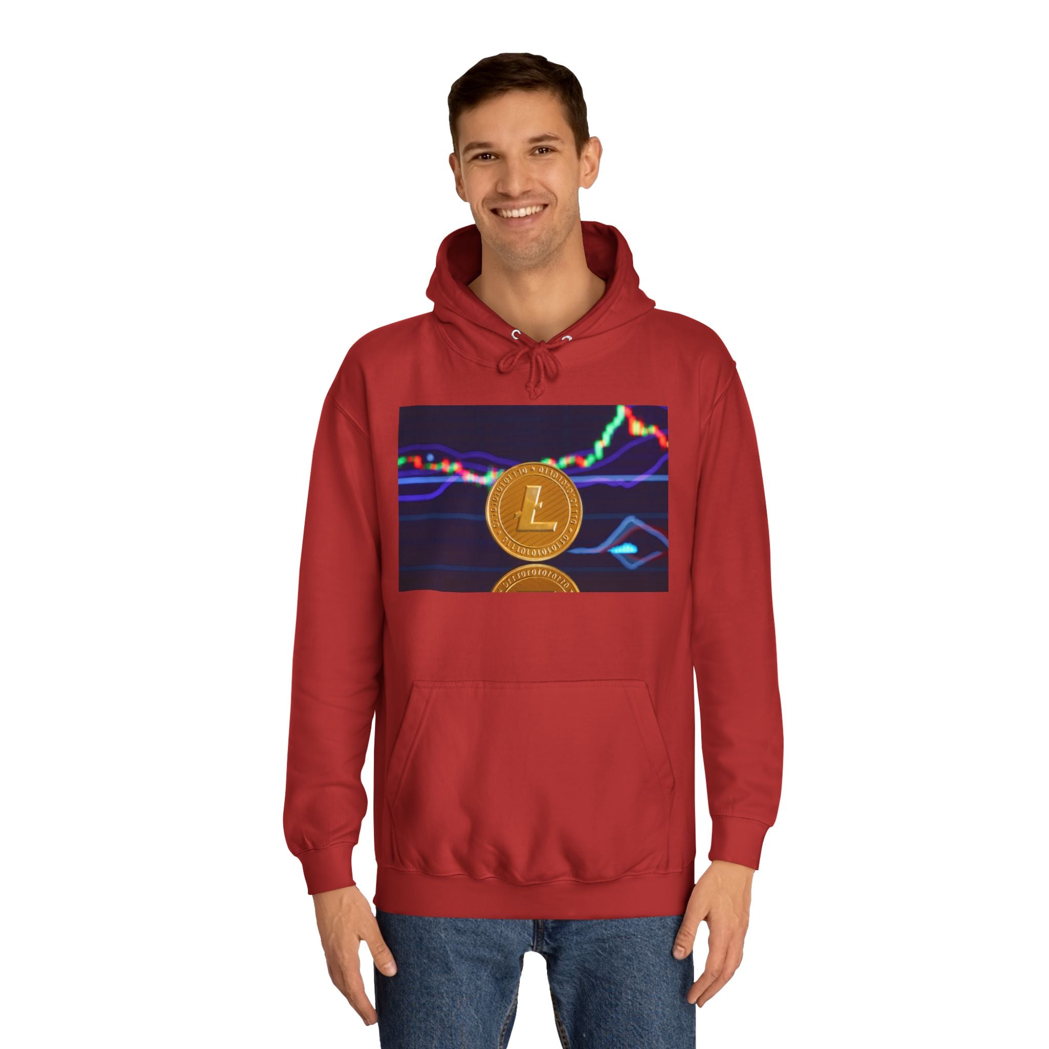 Litecoin Coin Graphic Hoodie | Crypto Chart Design, Digital Currency Apparel