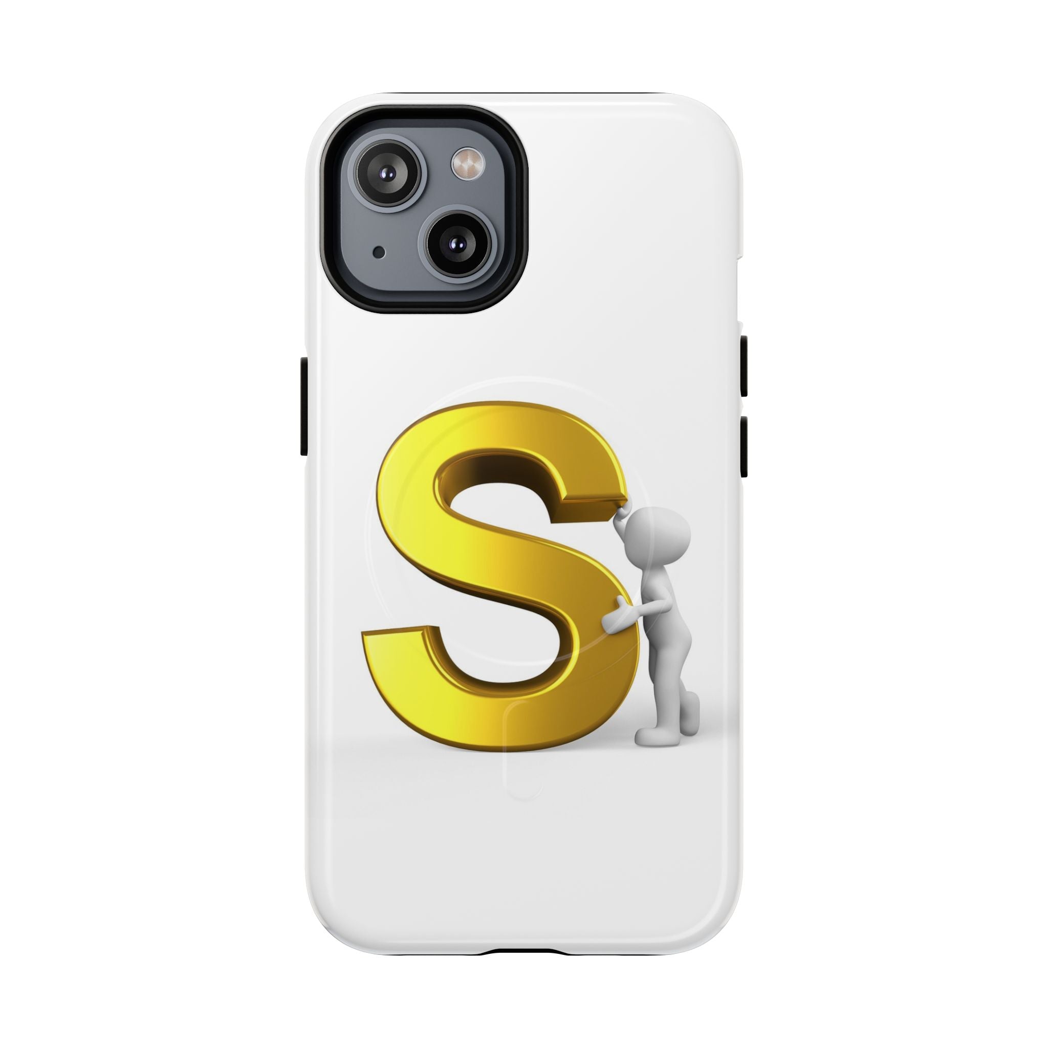 Coque de téléphone à monogramme S doré | Coque magnétique robuste