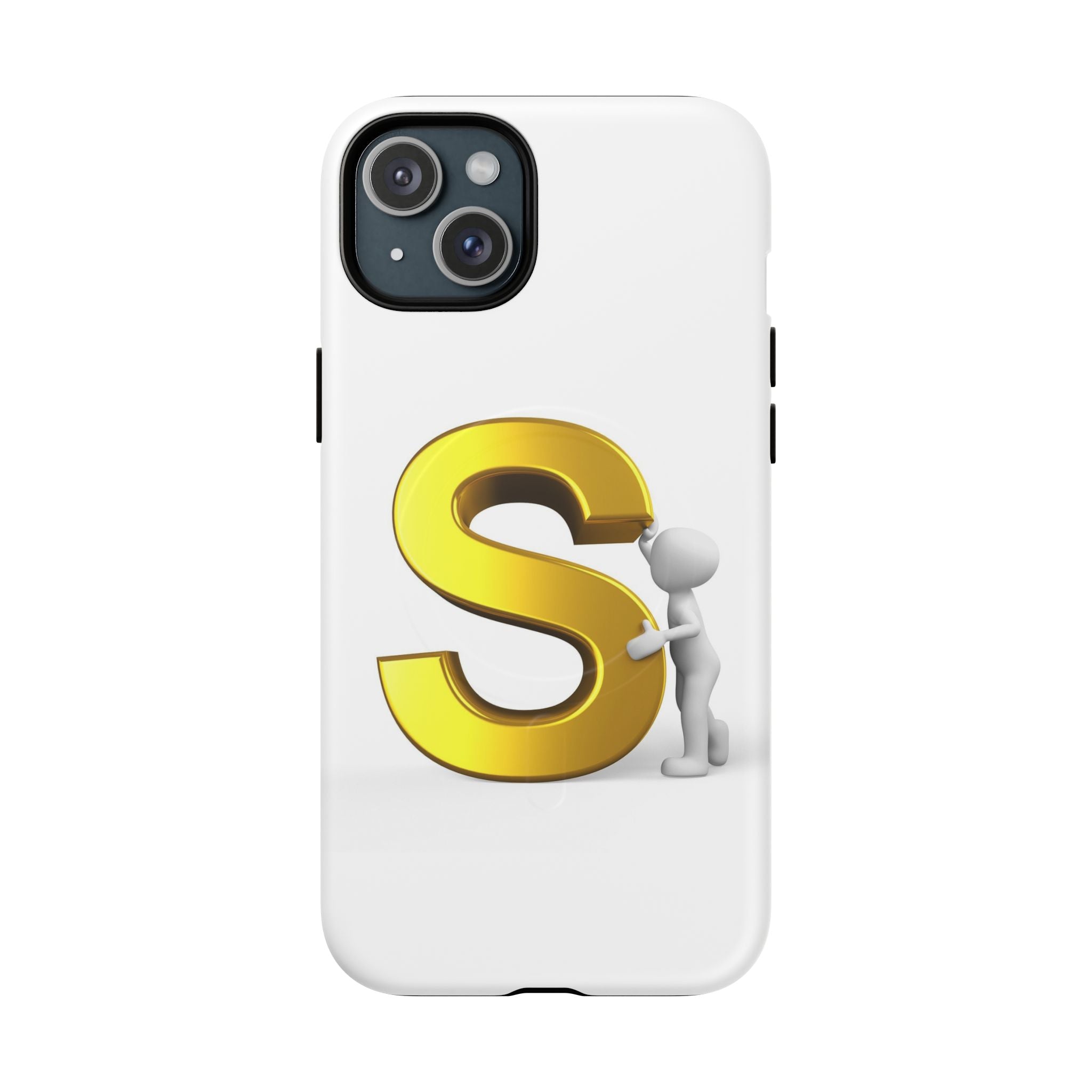 Coque de téléphone à monogramme S doré | Coque magnétique robuste