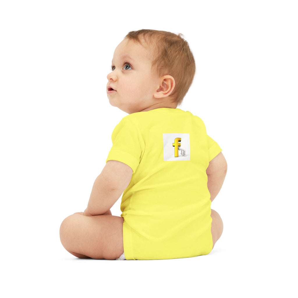 Yellow Letter F Initial Baby Onesie | Infant Jersey One Piece