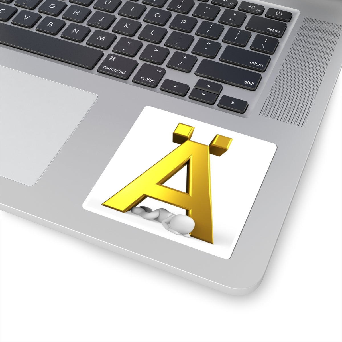 Gold 3D Letter Ä sticker | Kiss-Cut Stickers
