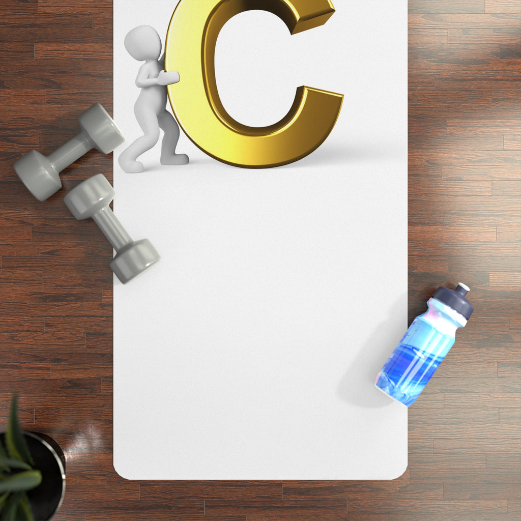 Rubber Yoga Mat | 3D Figure With Gold Letter C