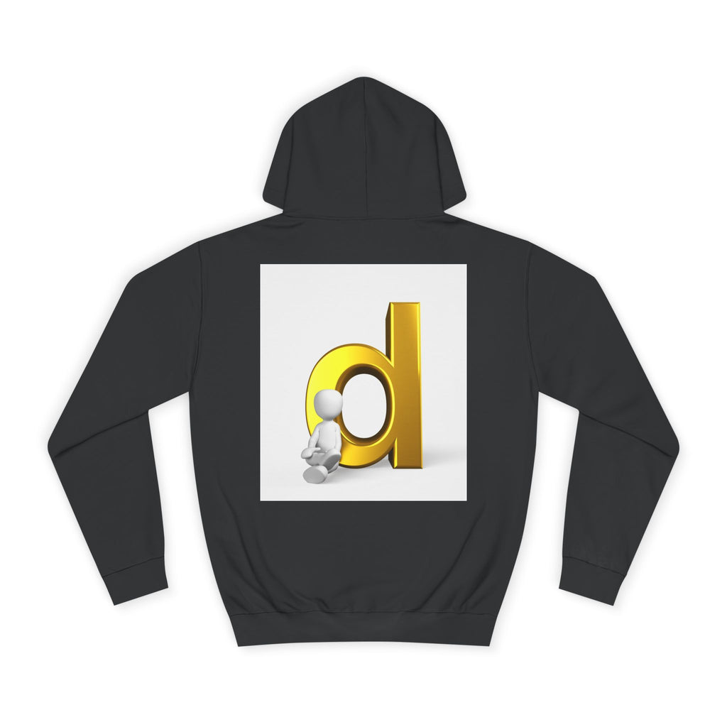 3D Gold Letter D Hoodie | Minimal Monogram Initial Sweatshirt