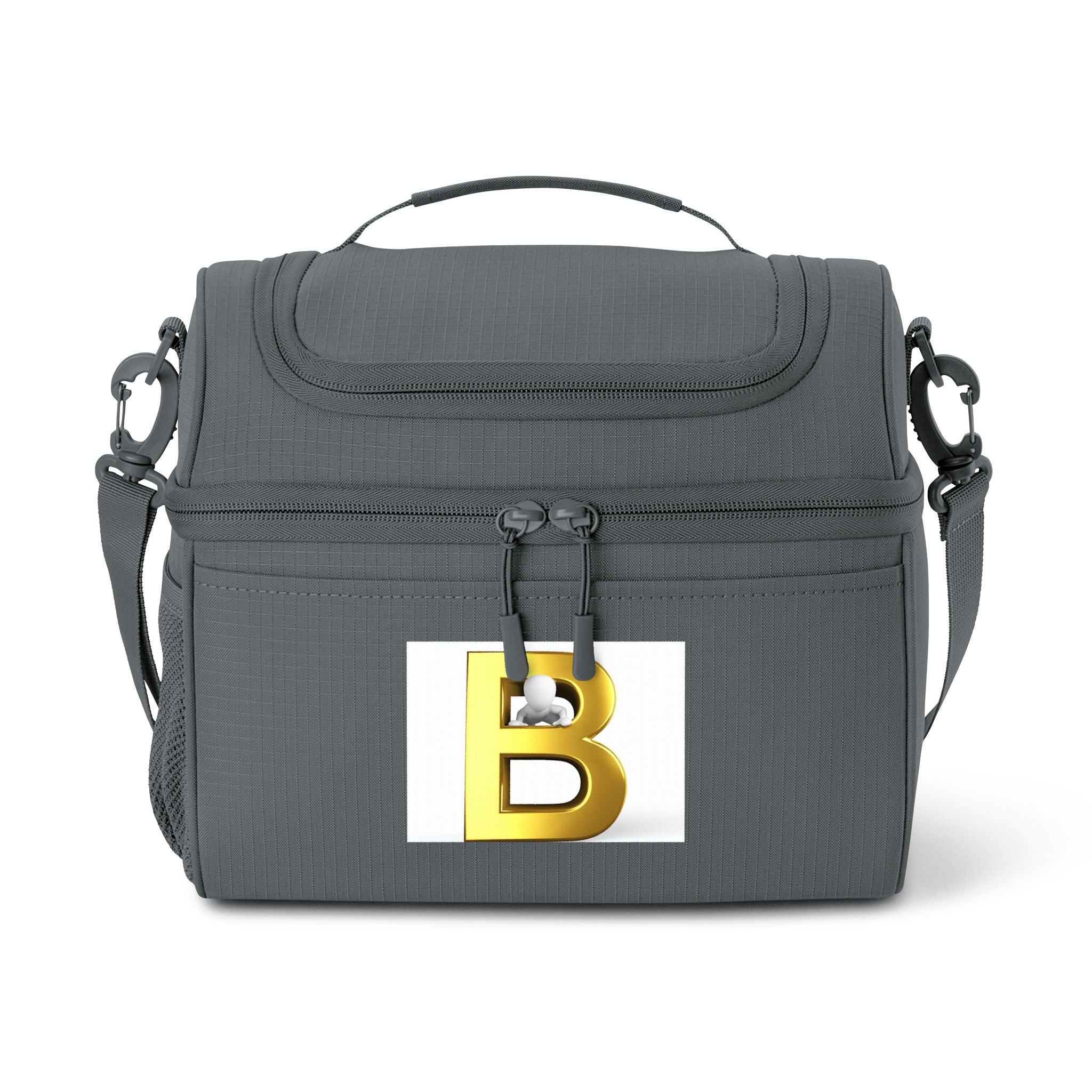 Gold Letter B Cooler Bag | Insulated Lunch Tote, Monogram Initial