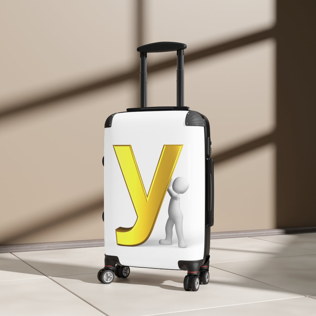 Yellow Letter Y Suitcase | Monogram Luggage with 3D Figure