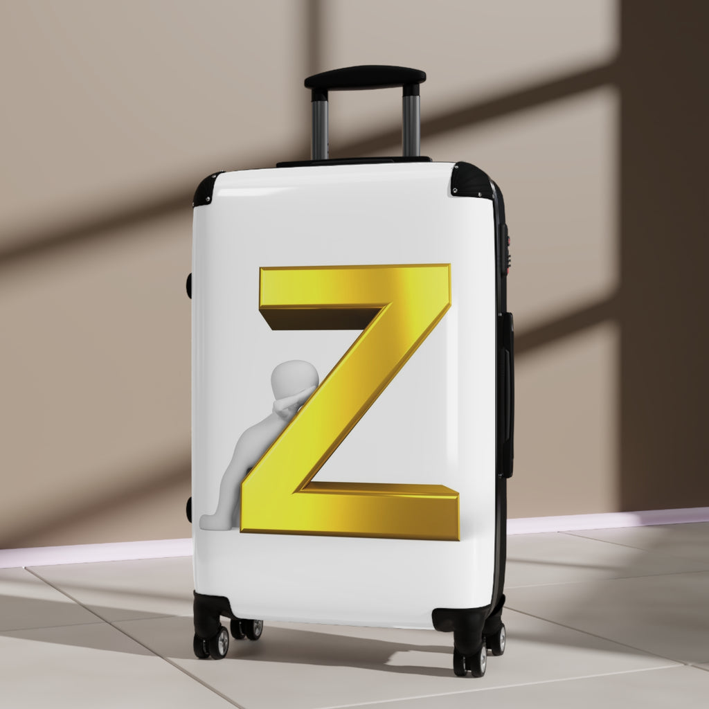 Gold 3D Letter Z Suitcase | Personalized Monogram Luggage