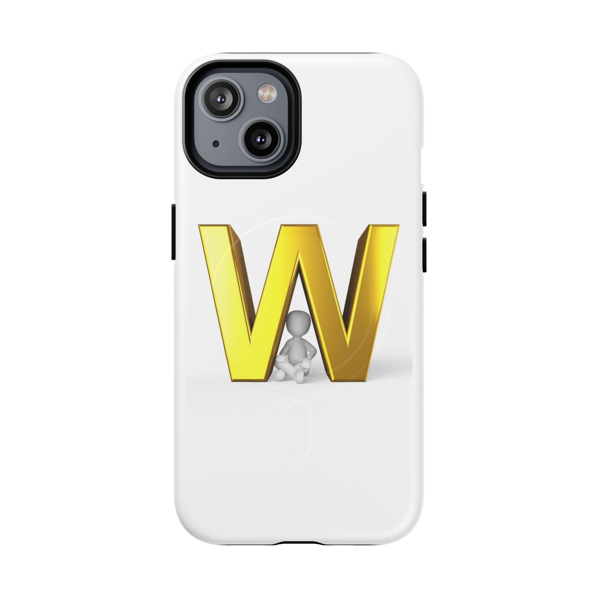 Coque de téléphone à monogramme lettre W or | Coque magnétique résistante