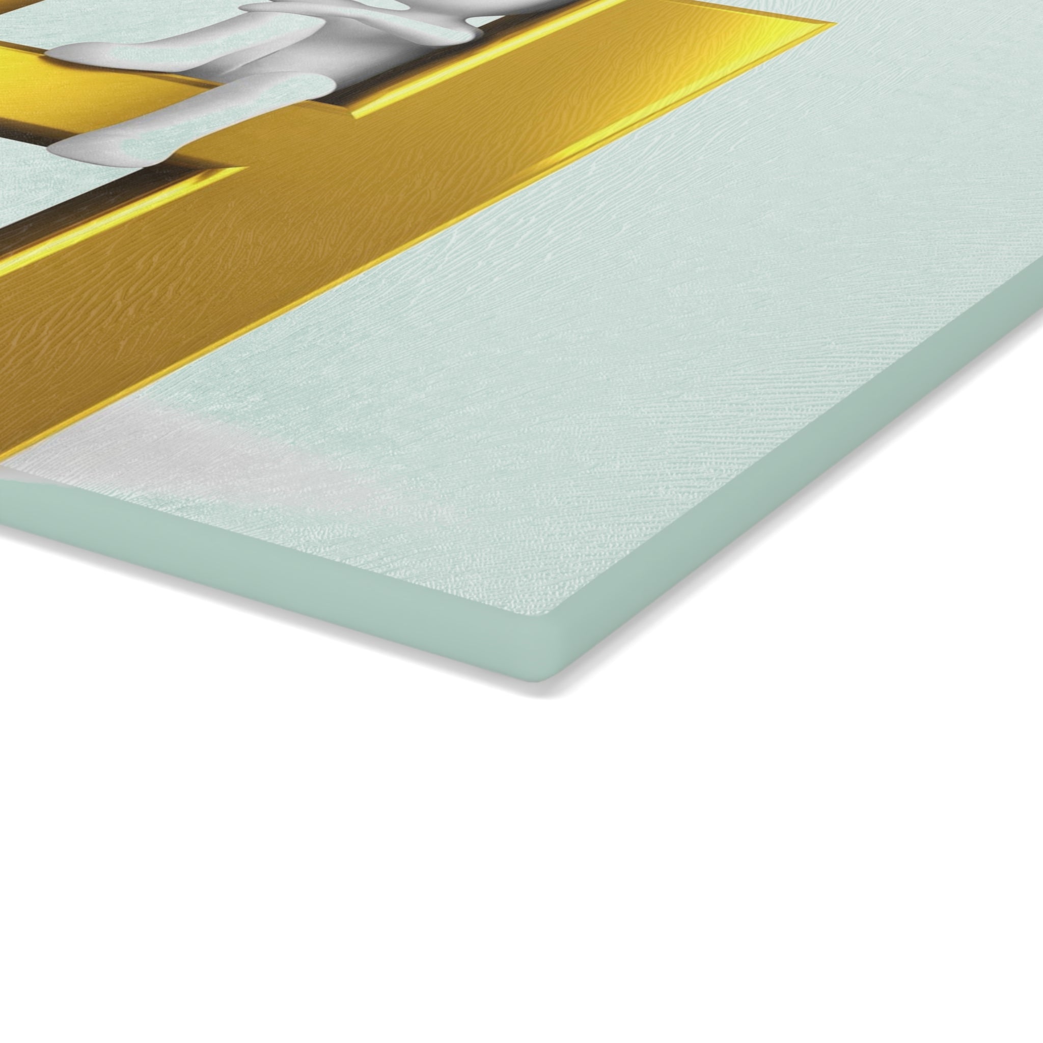 Gold Letter H with Figure Glass Cutting Board | Monogram Initial Kitchen Decor