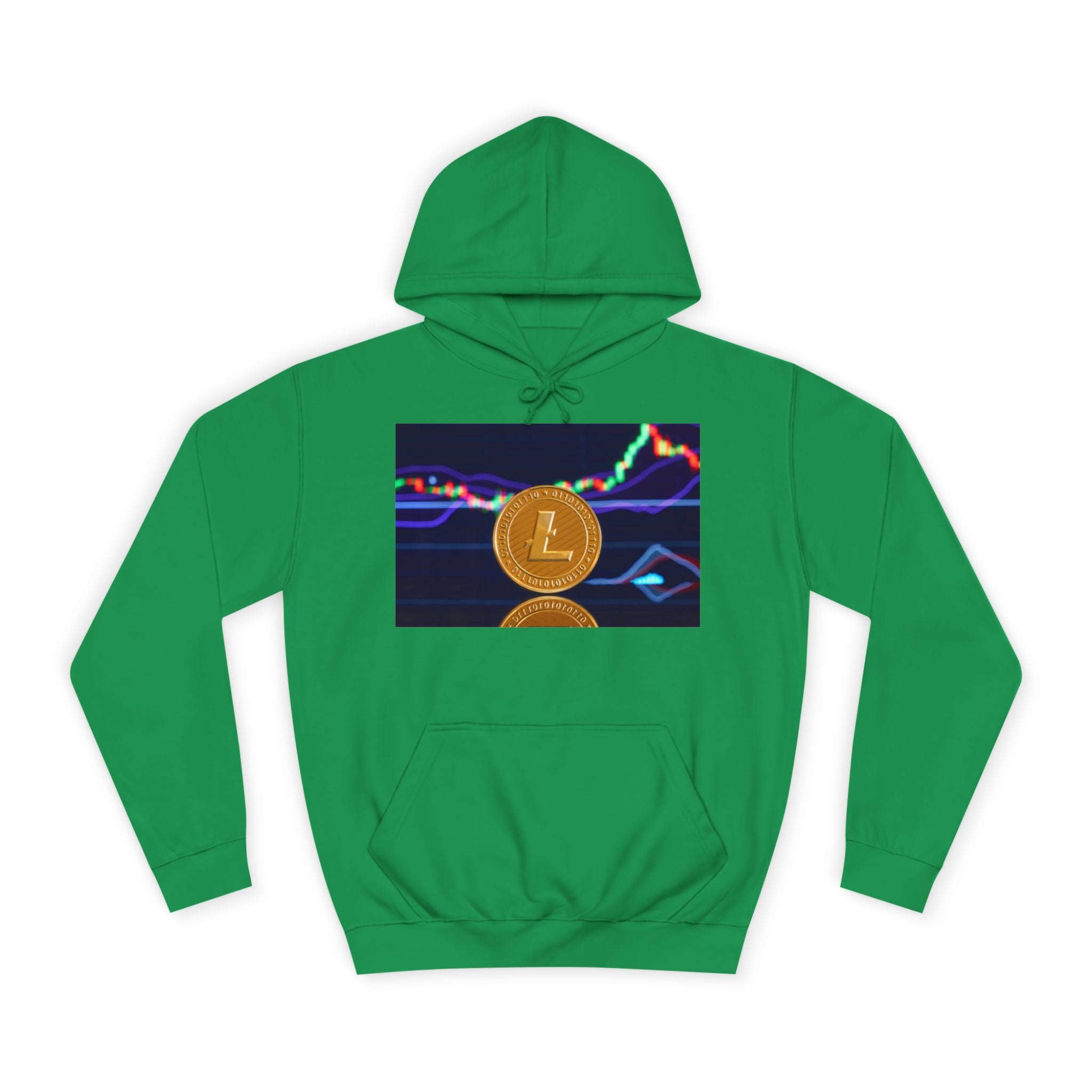 Litecoin Coin Graphic Hoodie | Crypto Chart Design, Digital Currency Apparel