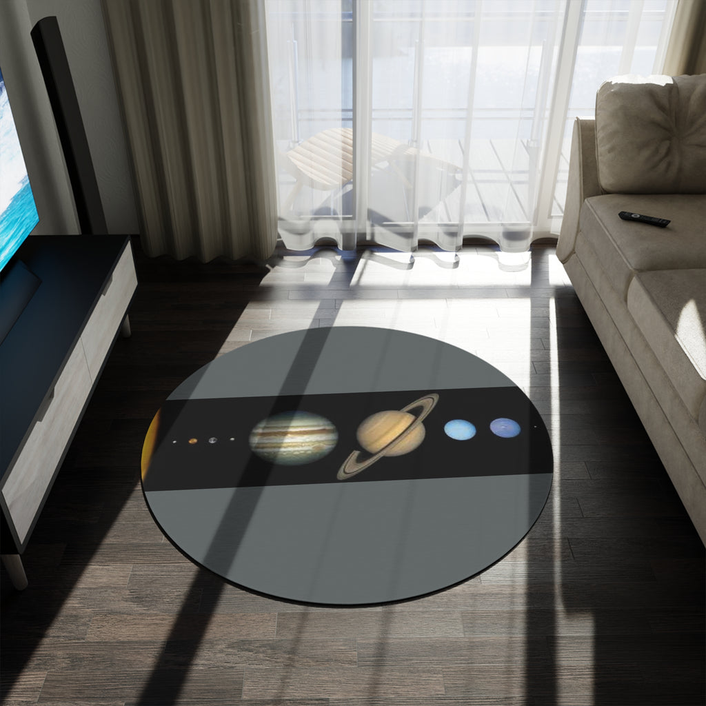 Solar System Planets Round Rug | Planetary Space Floor Mat