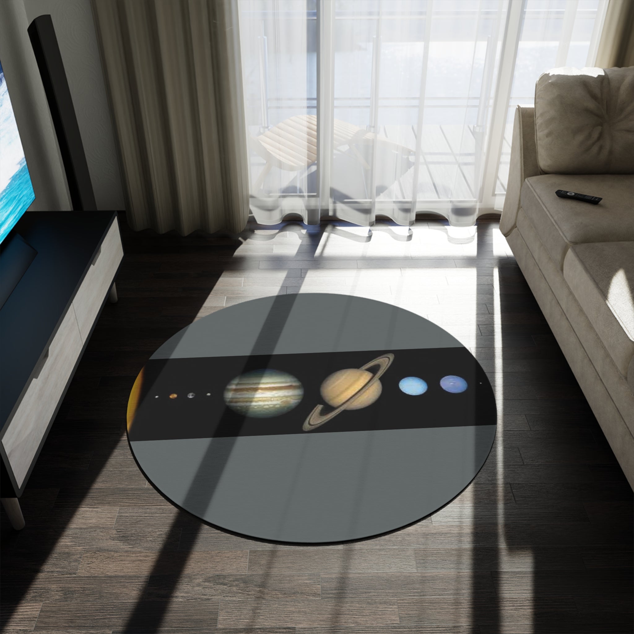 Solar System Planets Round Rug | Planetary Space Floor Mat