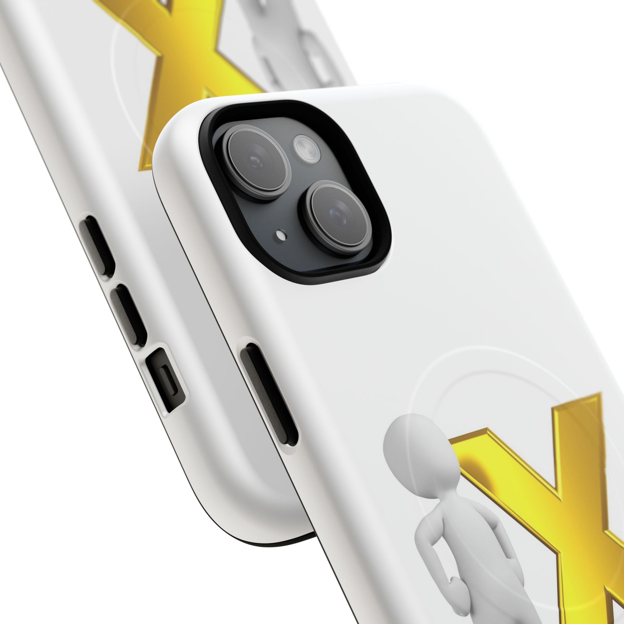Gold X with 3D Figure iPhone Case | Tough Magnetic Case