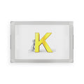 Gold Letter K Monogram Acrylic Serving Tray | Initial K Decor