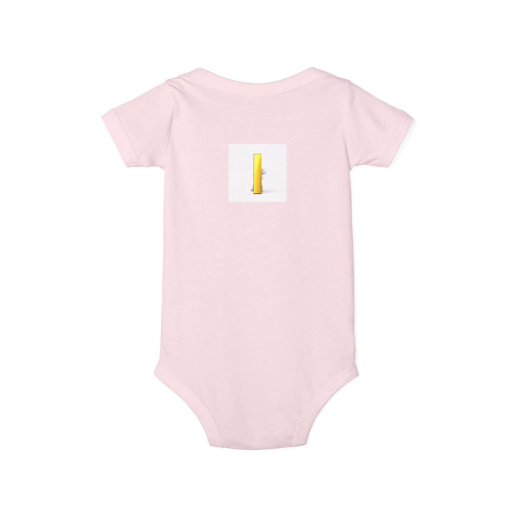 Yellow Letter i Infant One Piece | Minimal Baby Bodysuit
