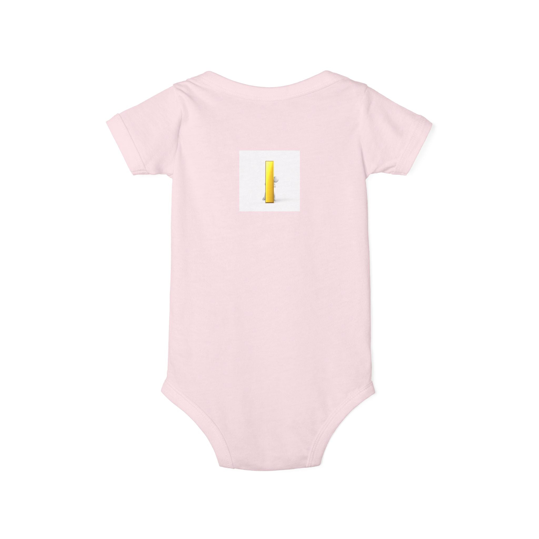 Yellow Letter i Infant One Piece | Minimal Baby Bodysuit