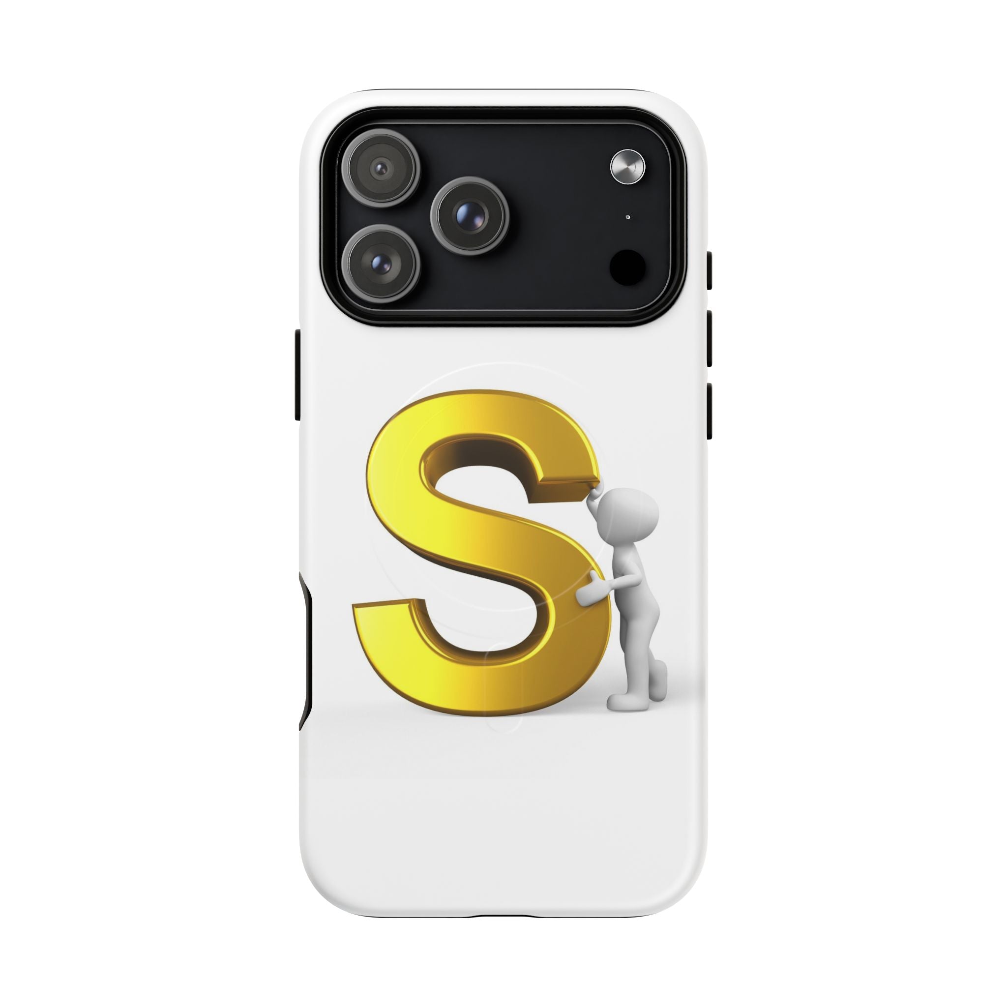 Coque de téléphone à monogramme S doré | Coque magnétique robuste